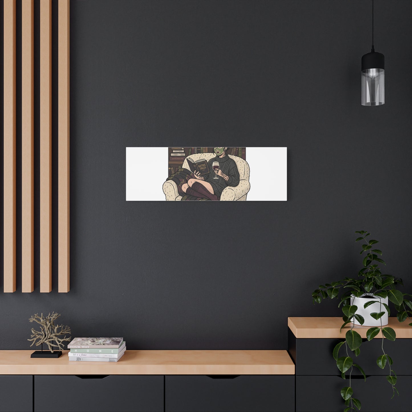 Mommy's Busy Reading Canvas, Book Lover Wall Art | Cozy Reader, Dark Academia
