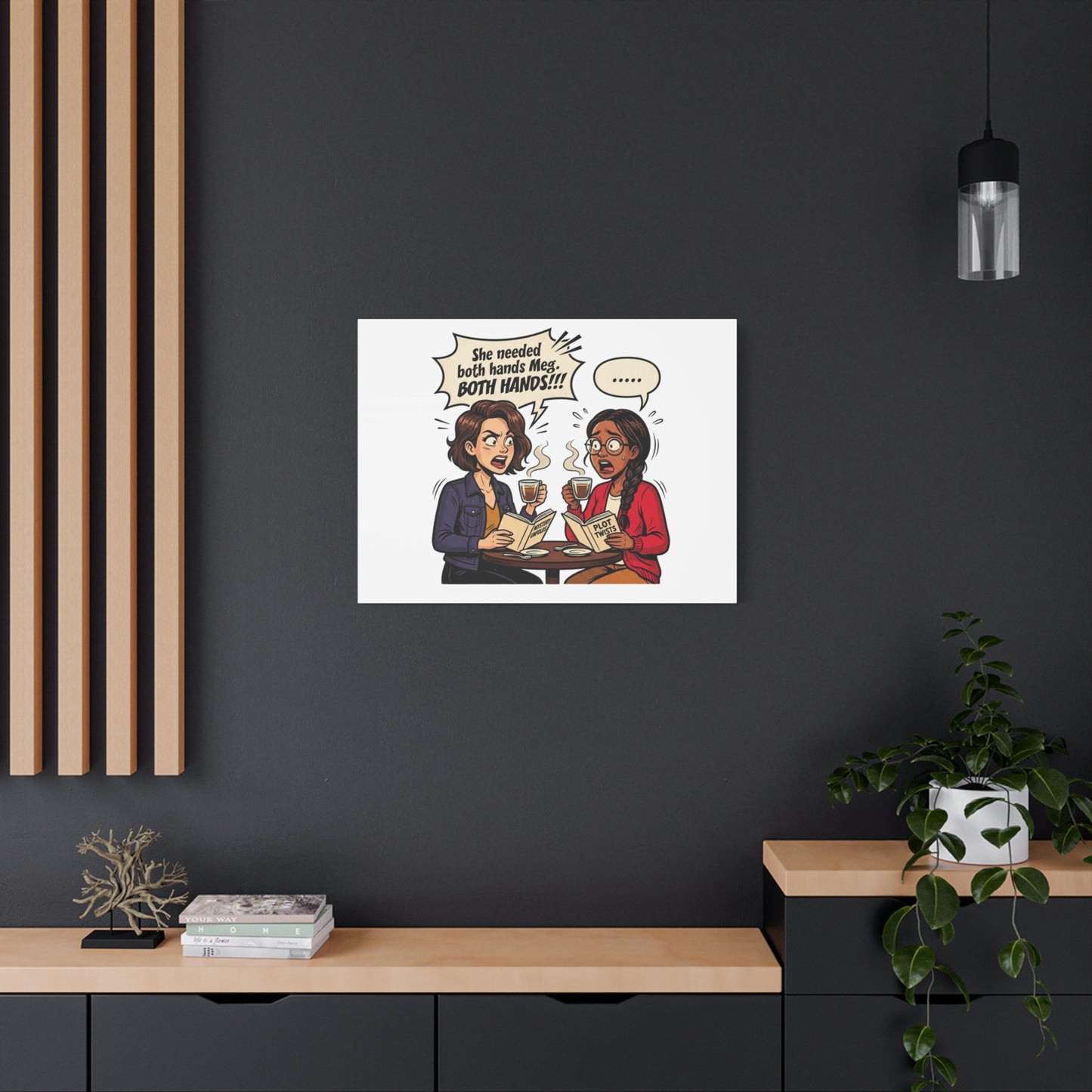 Bookish Comic Quote Canvas | Book Lover decor, Reading Room wall art