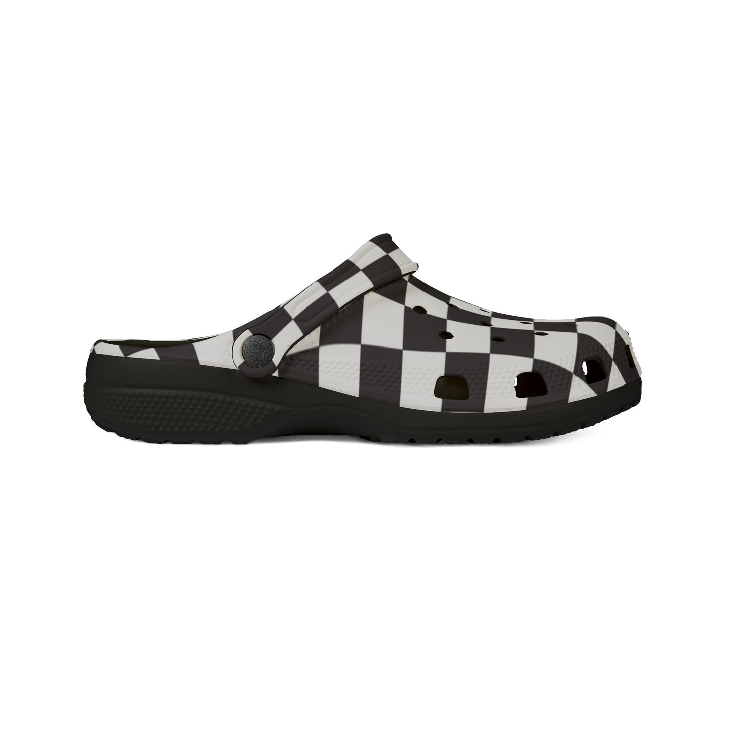 Unisex Checkerboard EVA Clogs - Black & White Slip-On Foam Shoes
