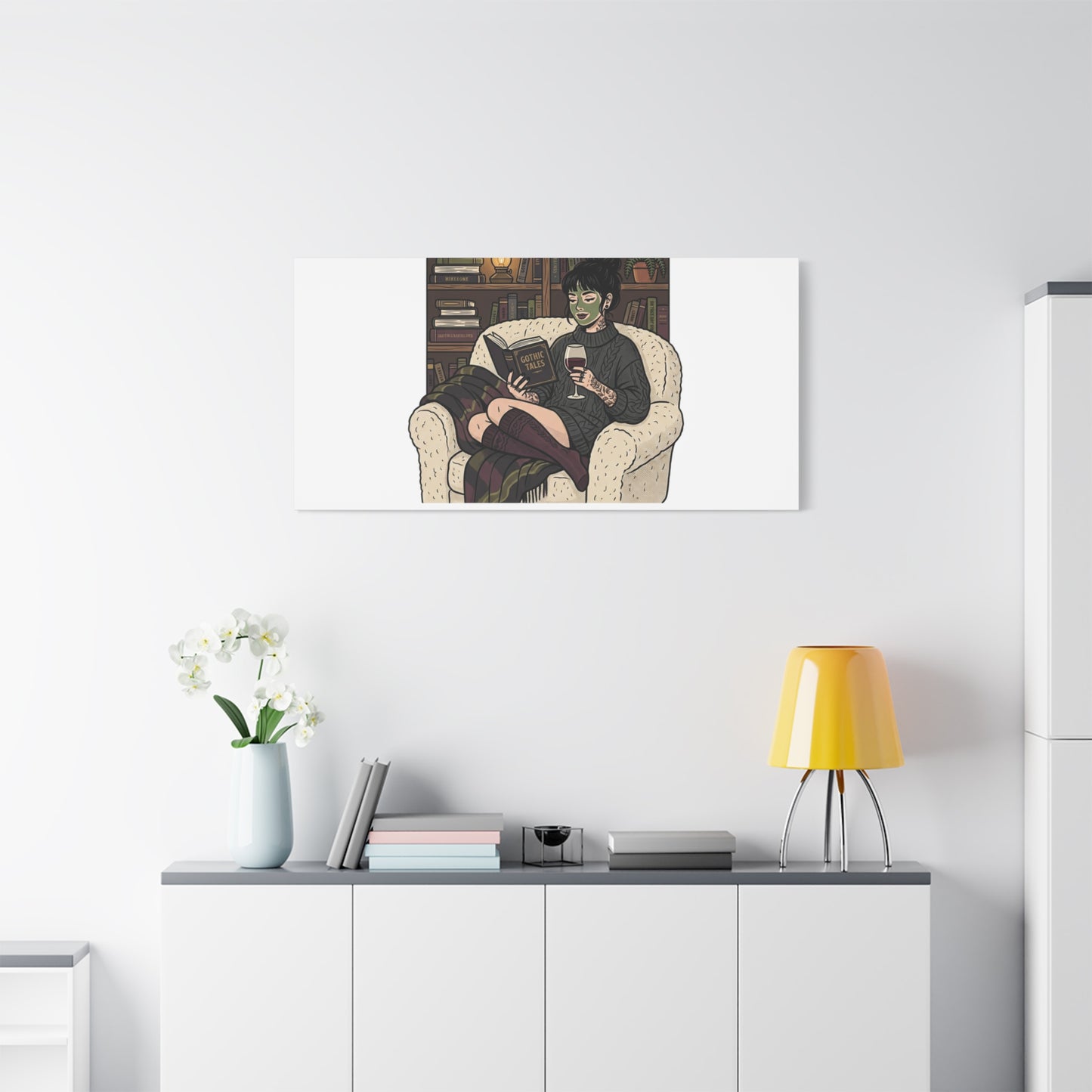 Mommy's Busy Reading Canvas, Book Lover Wall Art | Cozy Reader, Dark Academia