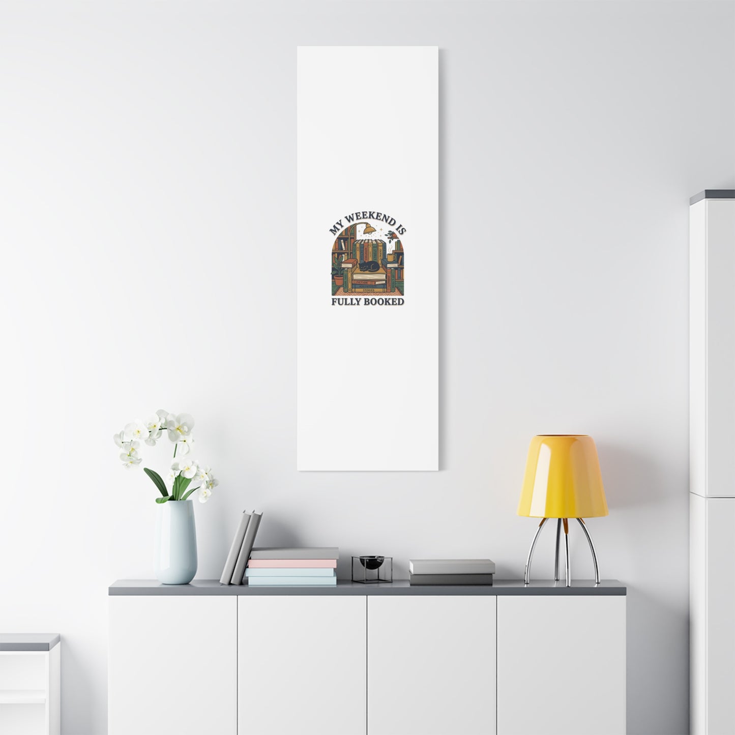 My Weekend Is Fully Booked Canvas | Book Lover, Cozy Reader Art