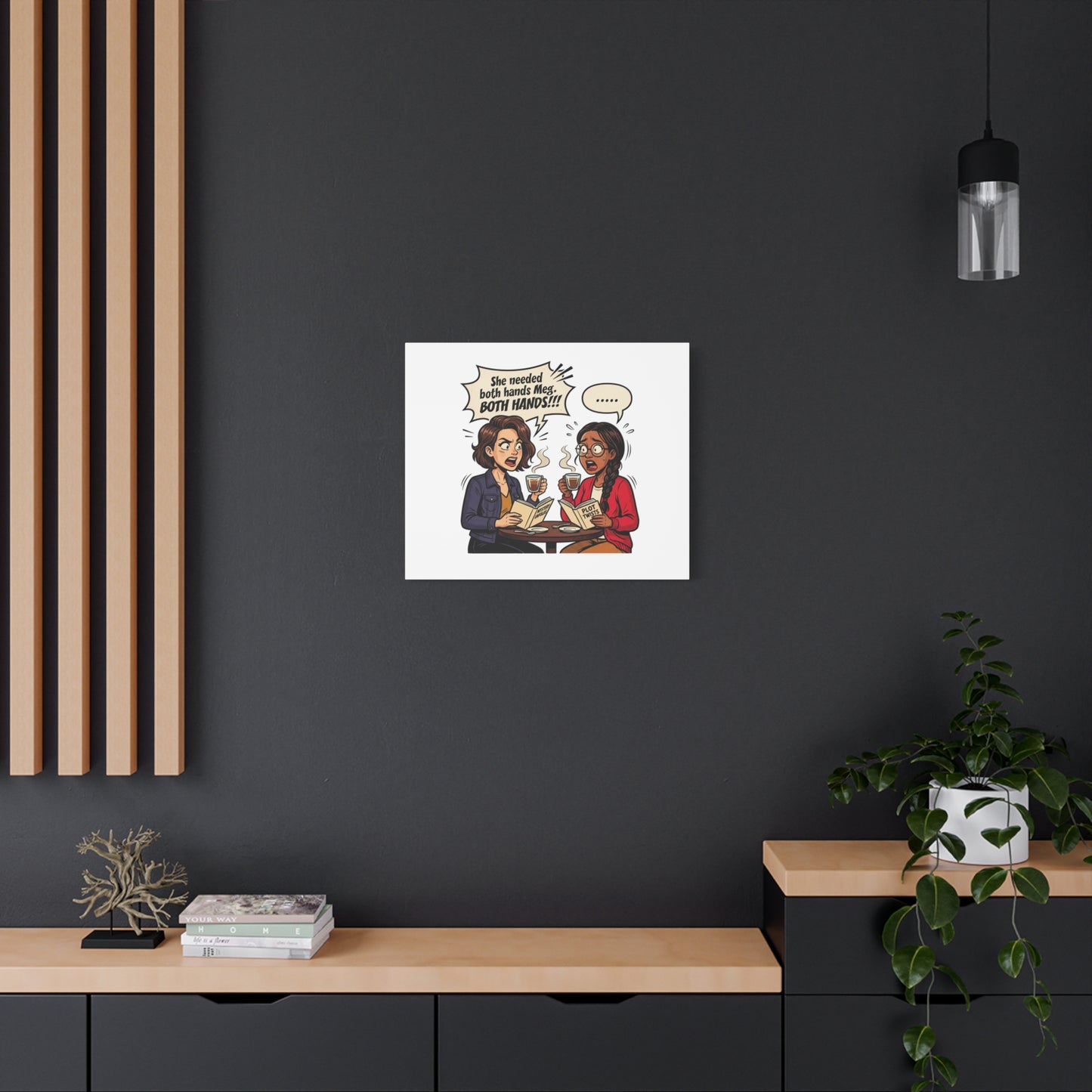 Bookish Comic Quote Canvas | Book Lover decor, Reading Room wall art