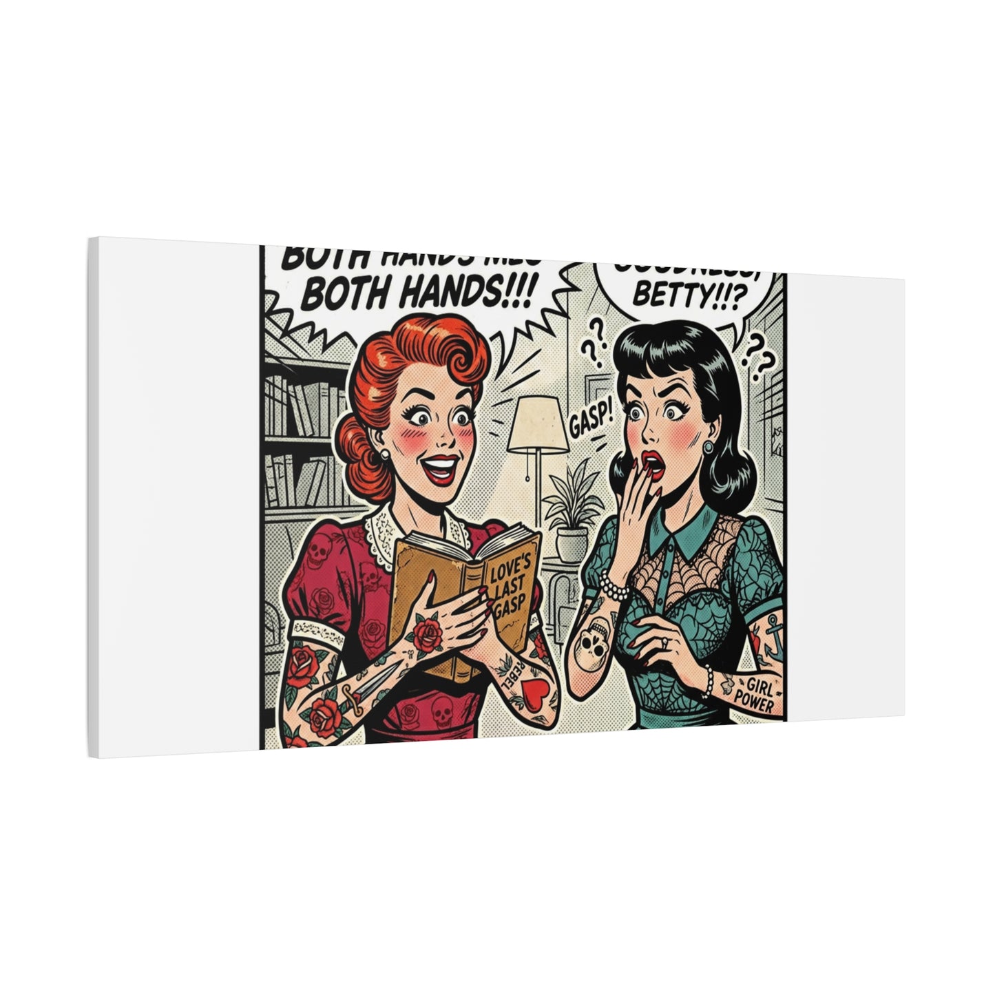 Bookish Comic Panel Matte Canvas | Book Lover, Reading Decor