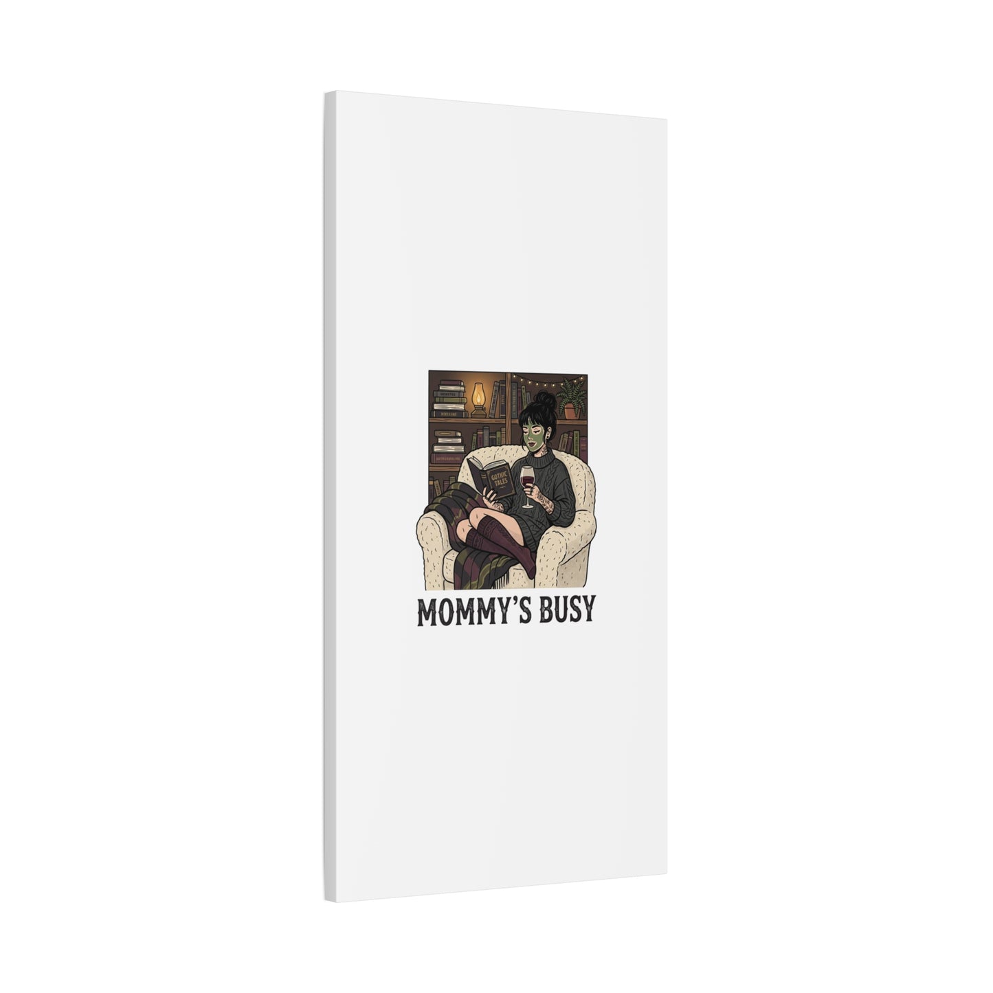 Mommy's Busy Reading Canvas, Book Lover Wall Art | Cozy Reader, Dark Academia