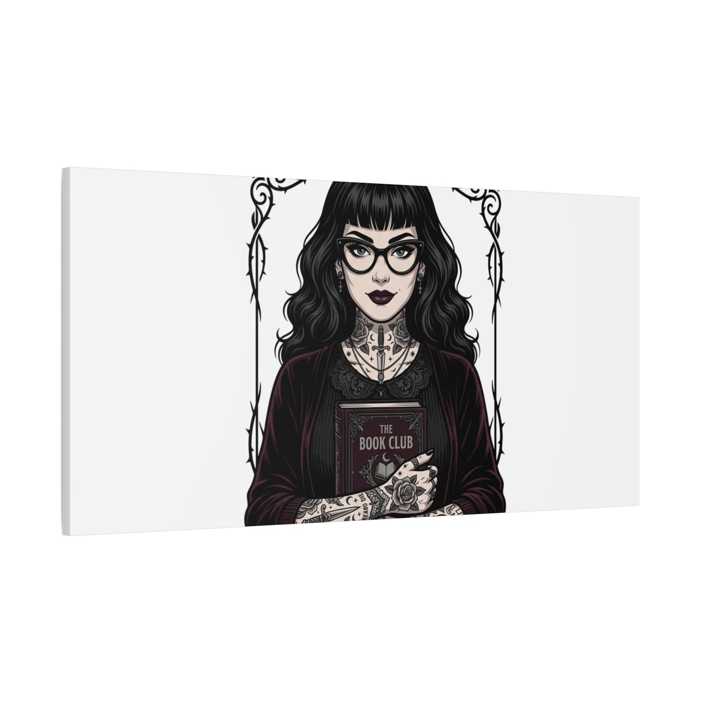 Book Club Rule Canvas | Book Lover, Dark Academia Reading Decor