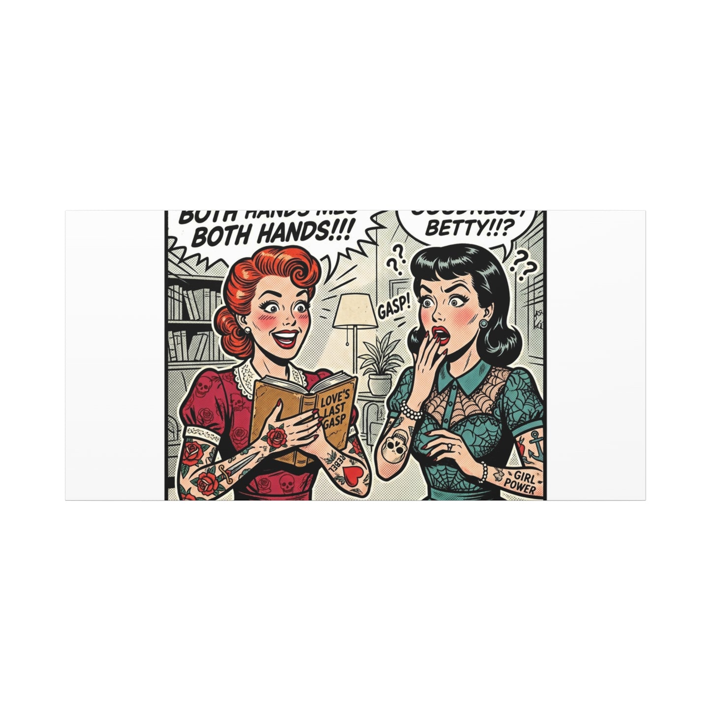 Bookish Comic Panel Matte Canvas | Book Lover, Reading Decor