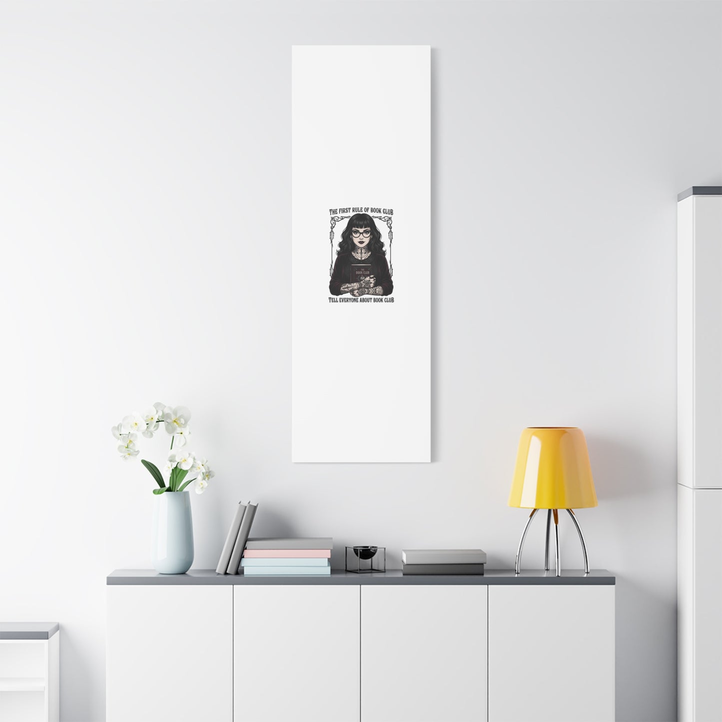 Book Club Rule Canvas | Book Lover, Dark Academia Reading Decor