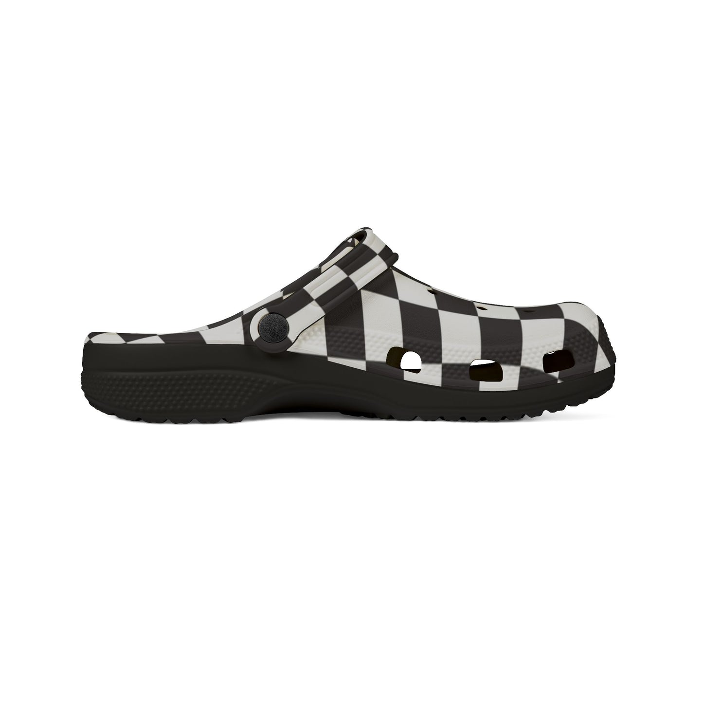 Unisex Checkerboard EVA Clogs - Black & White Slip-On Foam Shoes