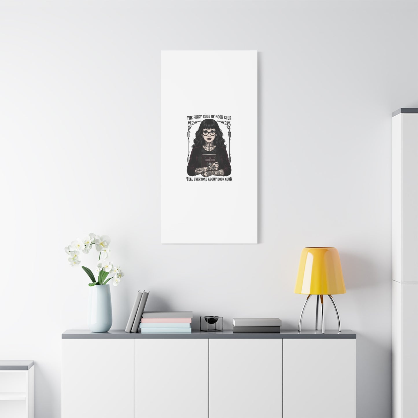 Book Club Rule Canvas | Book Lover, Dark Academia Reading Decor