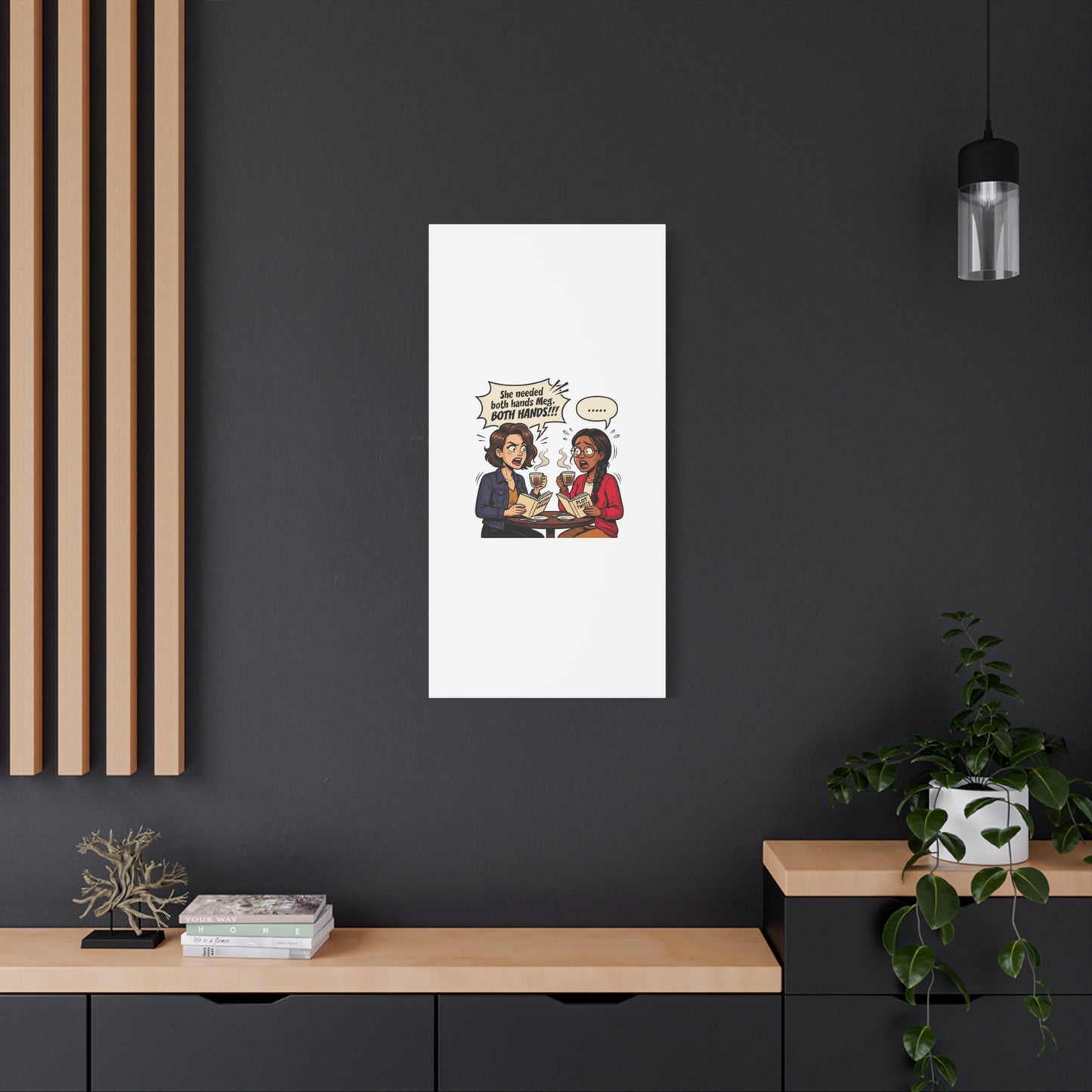 Bookish Comic Quote Canvas | Book Lover decor, Reading Room wall art