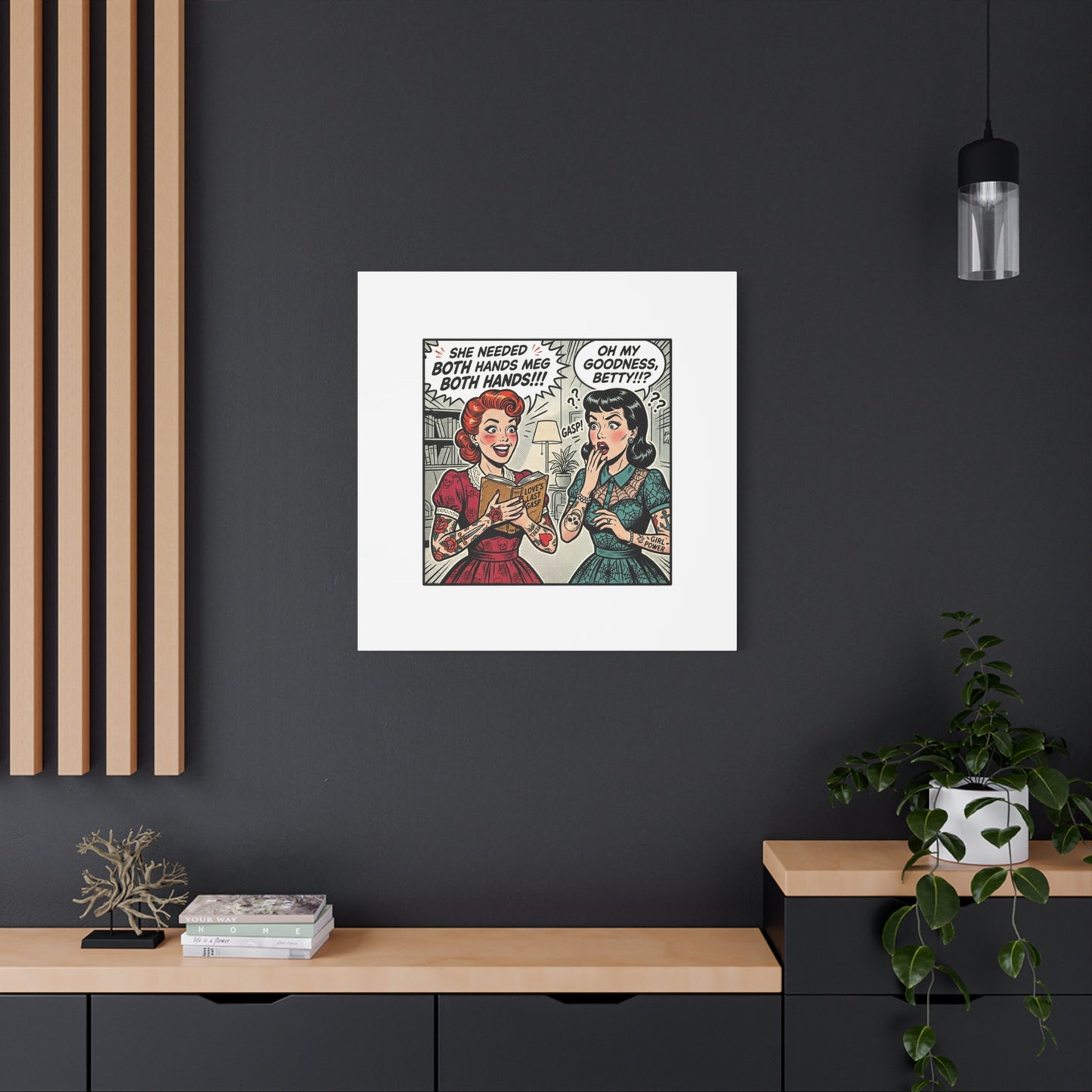 Bookish Comic Panel Matte Canvas | Book Lover, Reading Decor