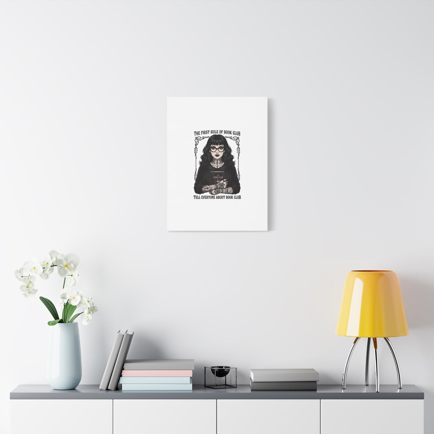 Book Club Rule Canvas | Book Lover, Dark Academia Reading Decor