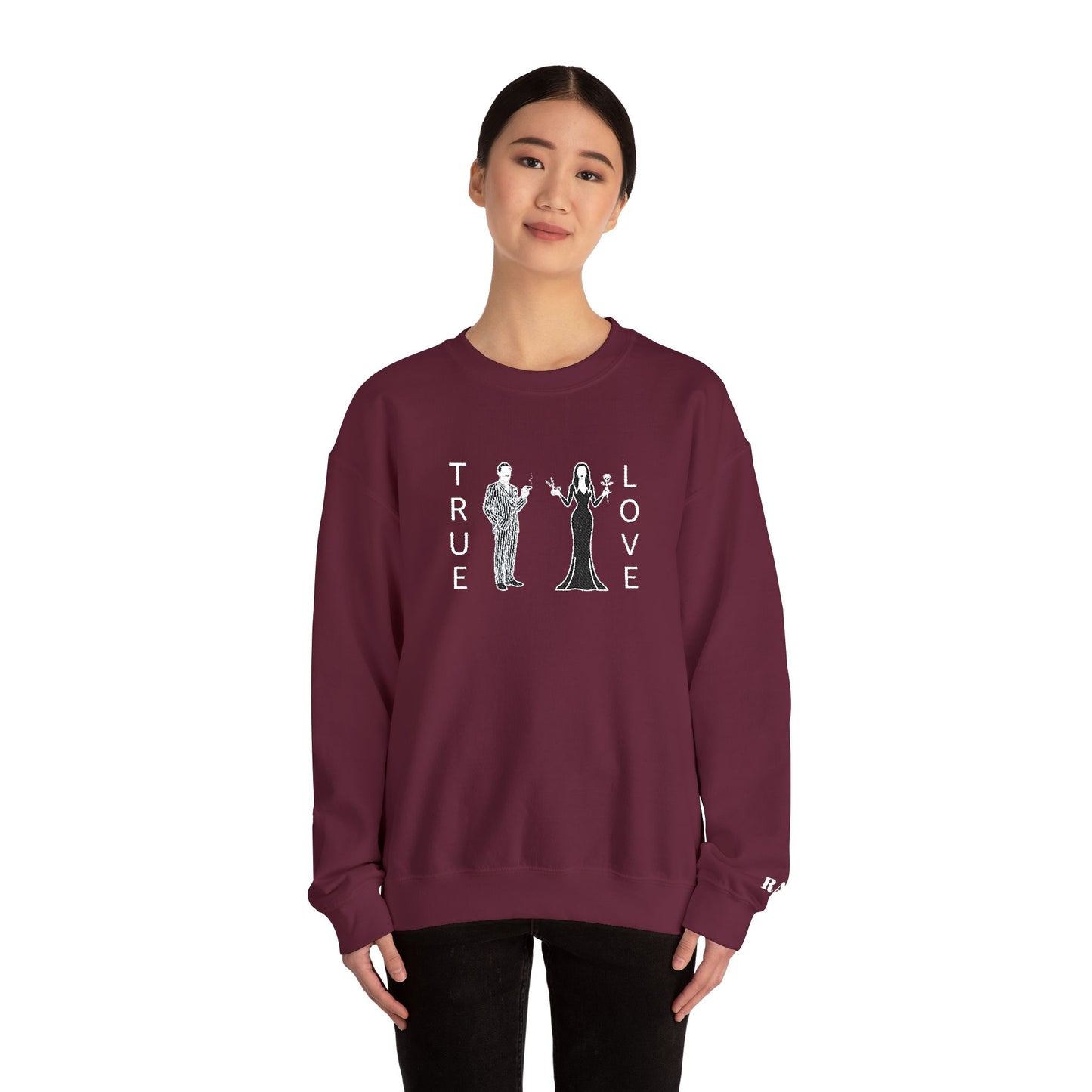 True Love morticia & Gomez Crewneck Sweatshirt