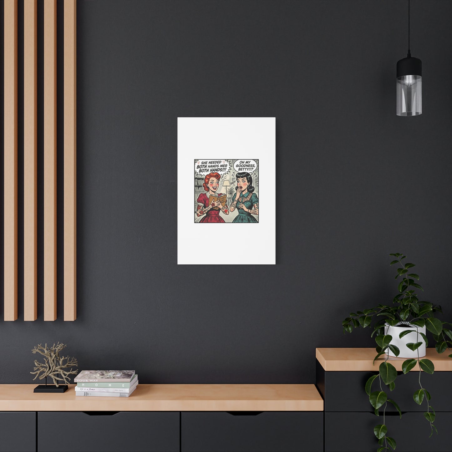 Bookish Comic Panel Matte Canvas | Book Lover, Reading Decor