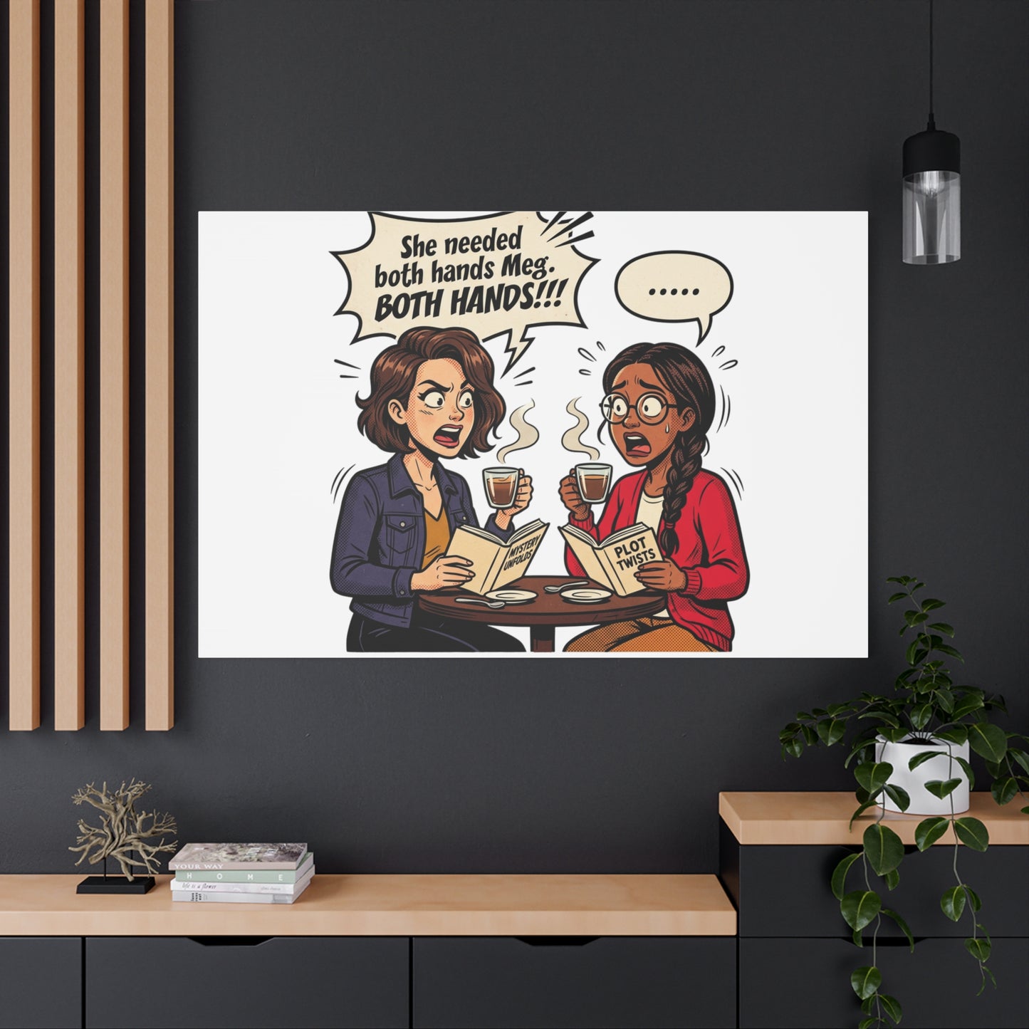 Bookish Comic Quote Canvas | Book Lover decor, Reading Room wall art