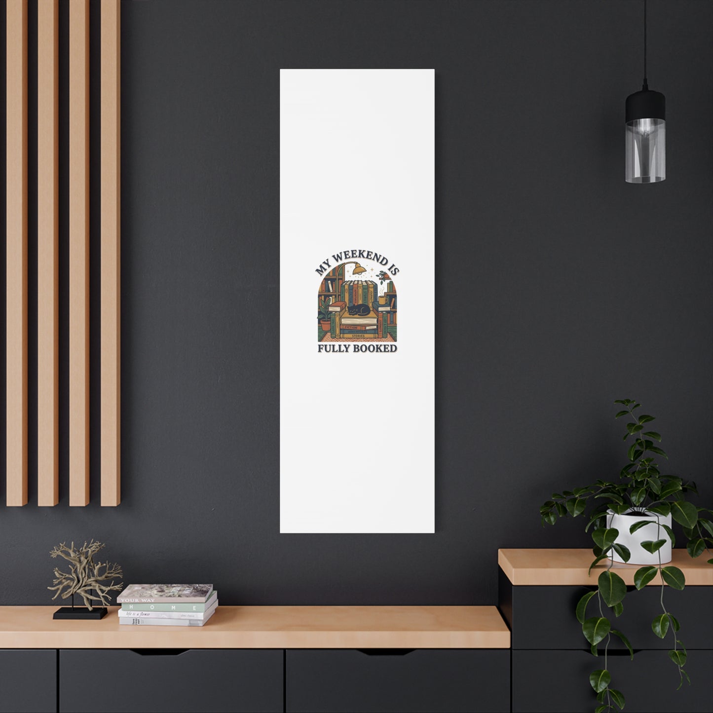 My Weekend Is Fully Booked Canvas | Book Lover, Cozy Reader Art