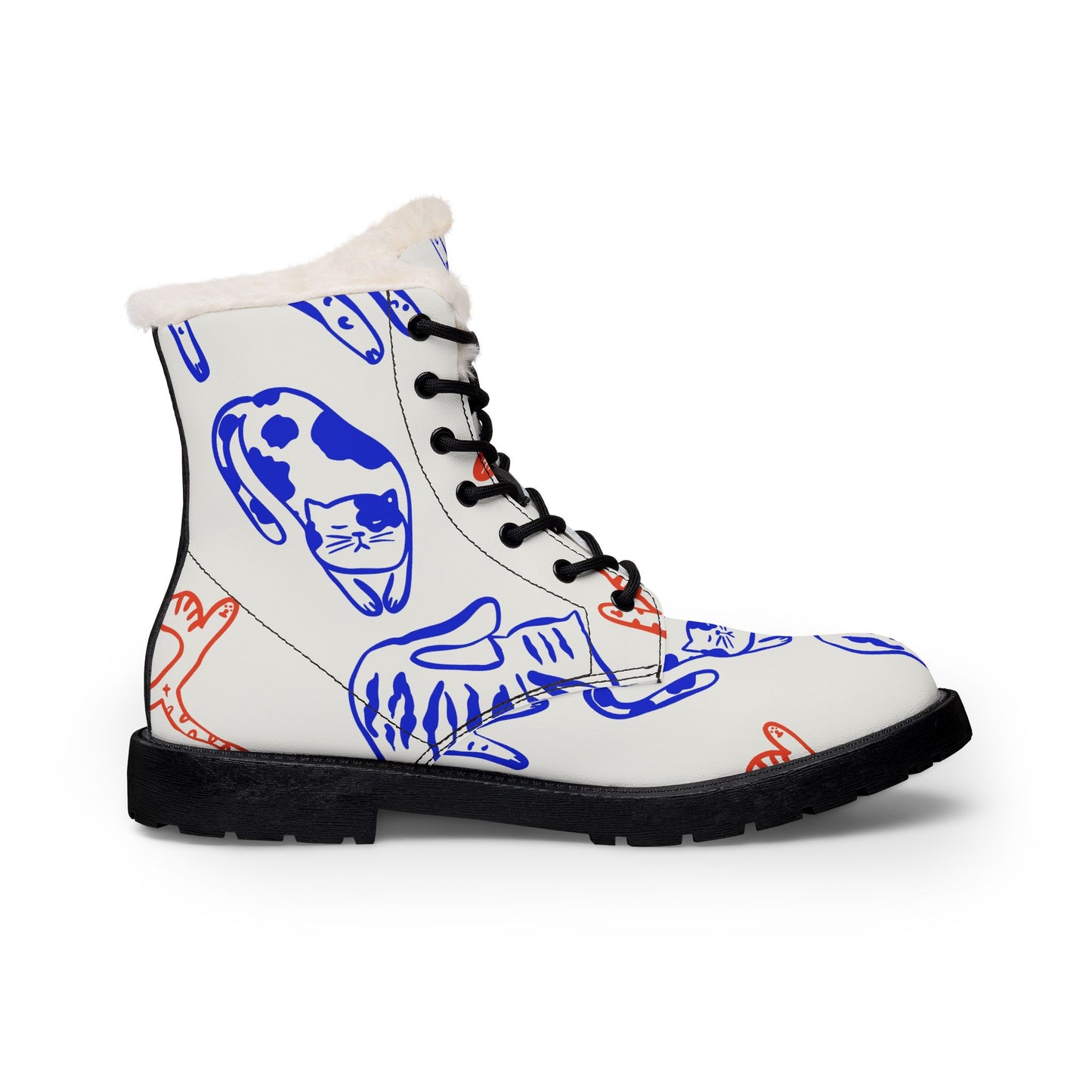 Cat Doodle Boots | Fur Lined Leather Boots