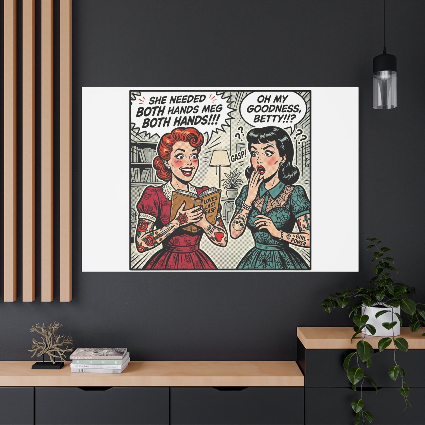 Bookish Comic Panel Matte Canvas | Book Lover, Reading Decor