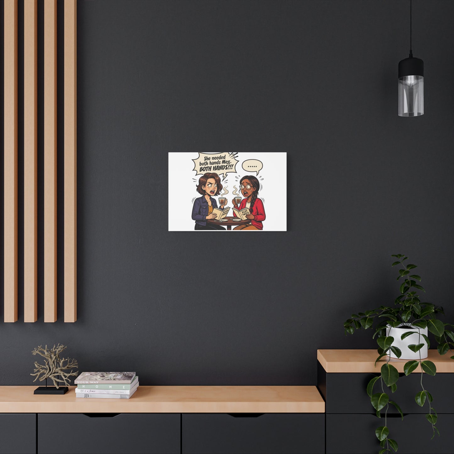 Bookish Comic Quote Canvas | Book Lover decor, Reading Room wall art