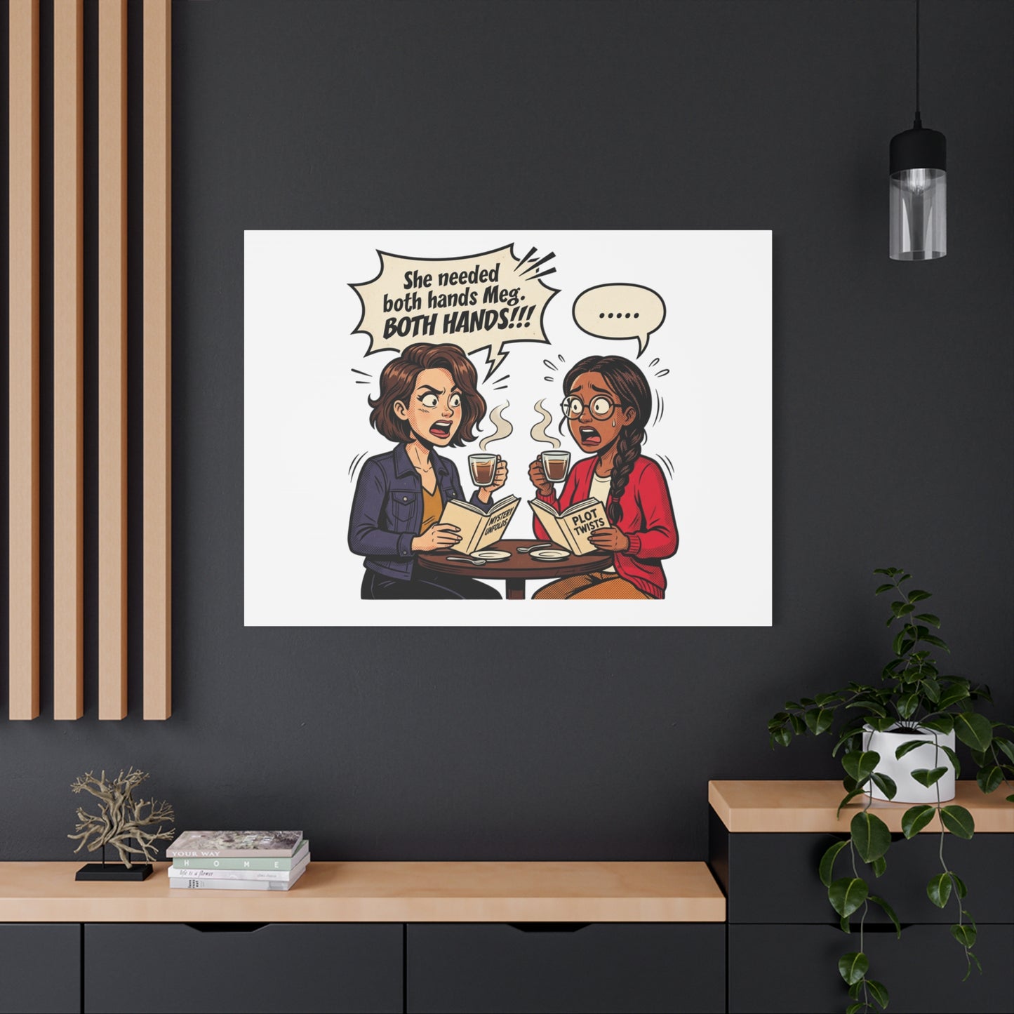 Bookish Comic Quote Canvas | Book Lover decor, Reading Room wall art