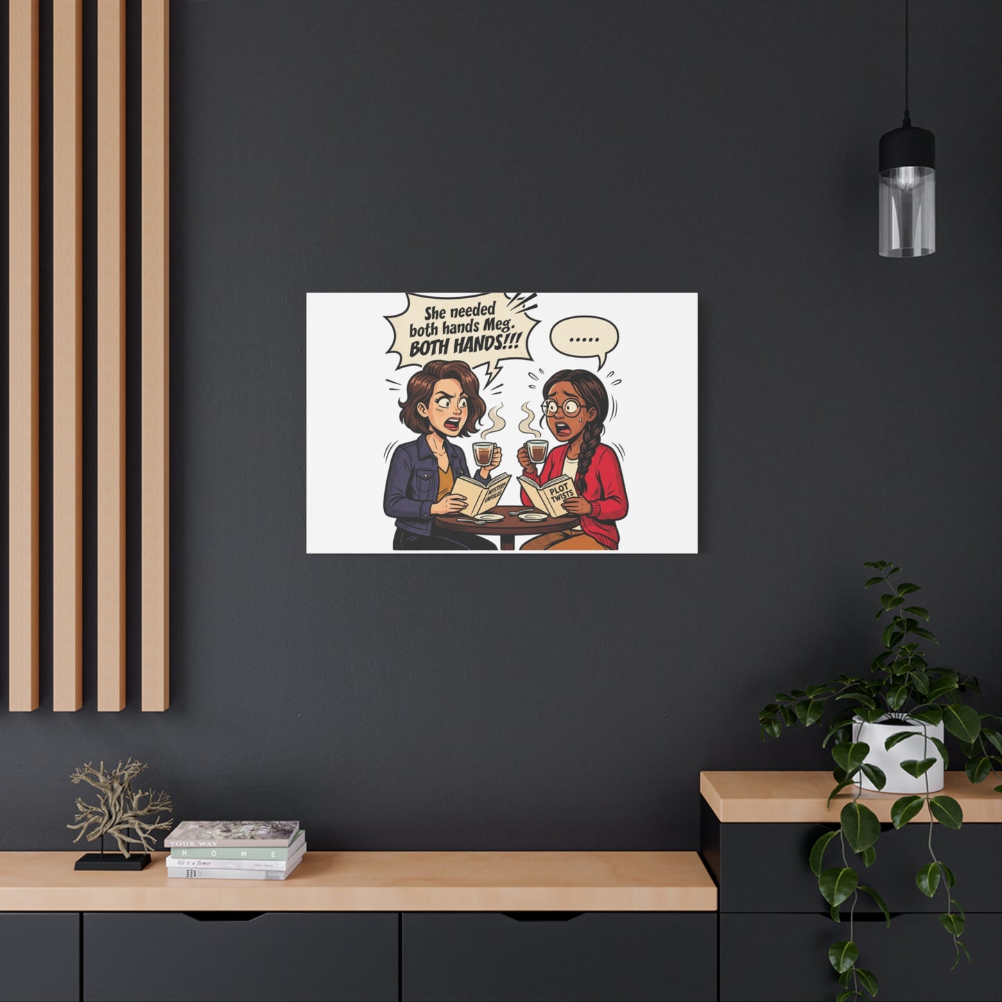 Bookish Comic Quote Canvas | Book Lover decor, Reading Room wall art