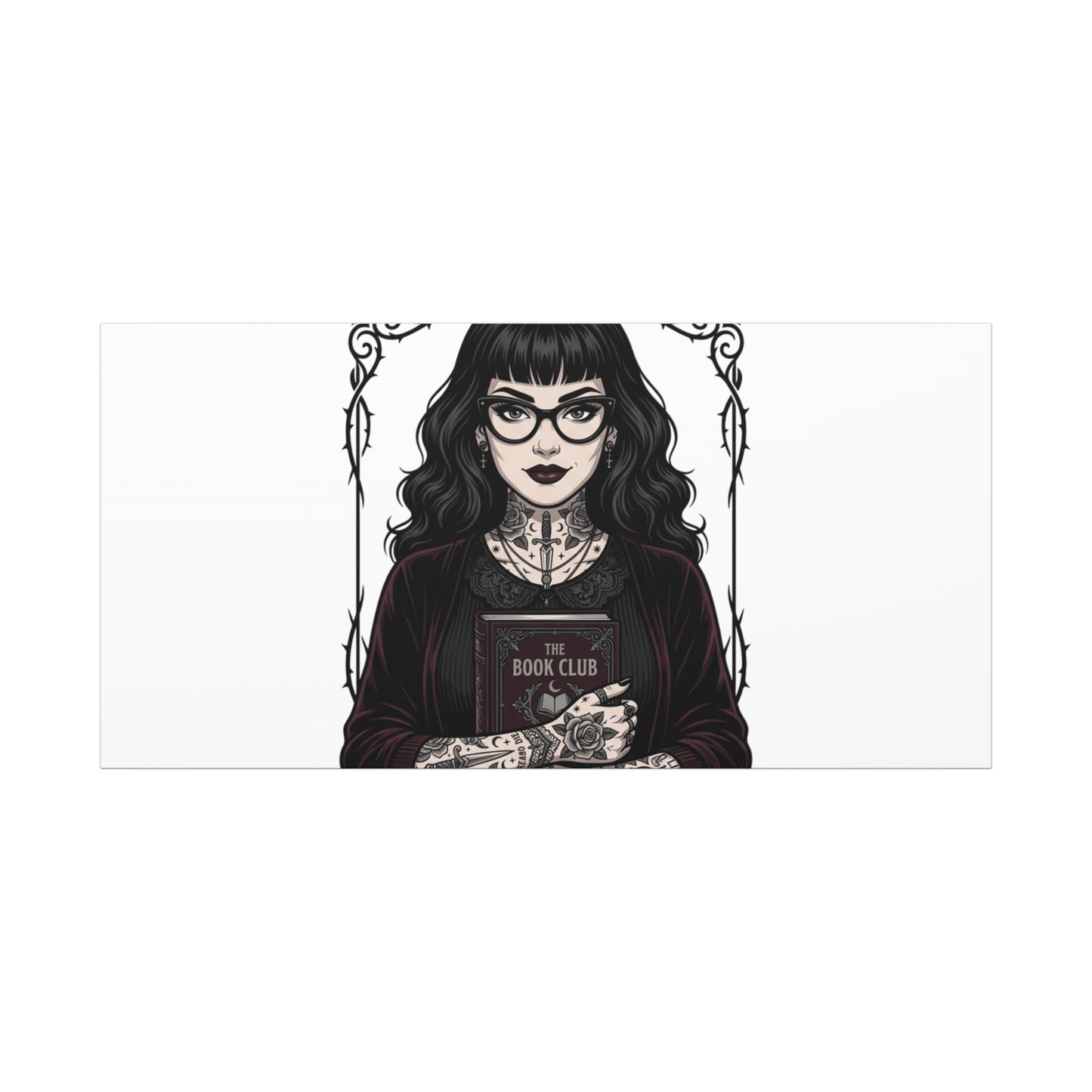 Book Club Rule Canvas | Book Lover, Dark Academia Reading Decor