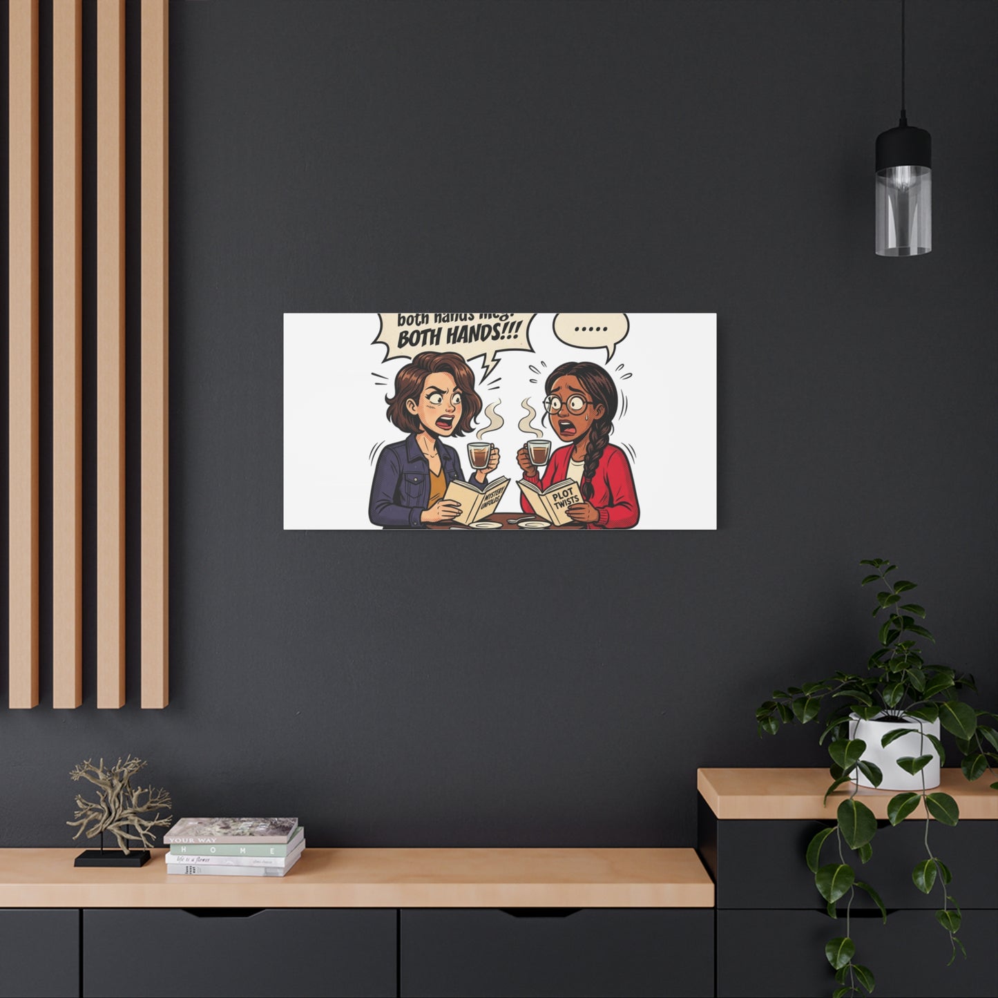 Bookish Comic Quote Canvas | Book Lover decor, Reading Room wall art