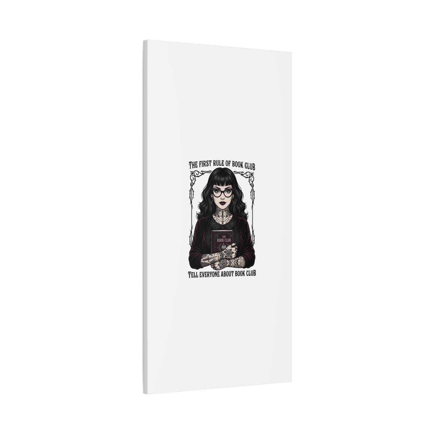 Book Club Rule Canvas | Book Lover, Dark Academia Reading Decor