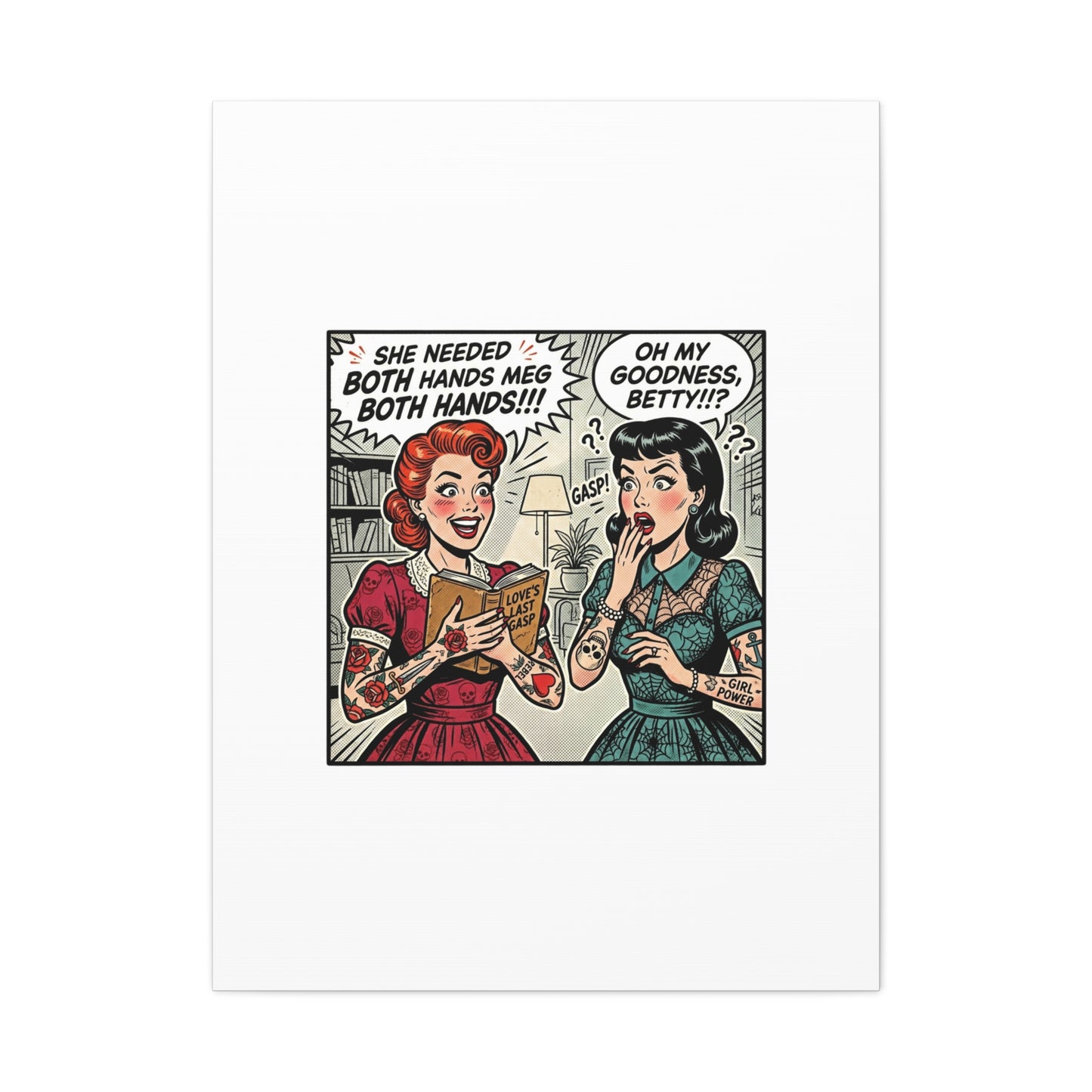 Bookish Comic Panel Matte Canvas | Book Lover, Reading Decor