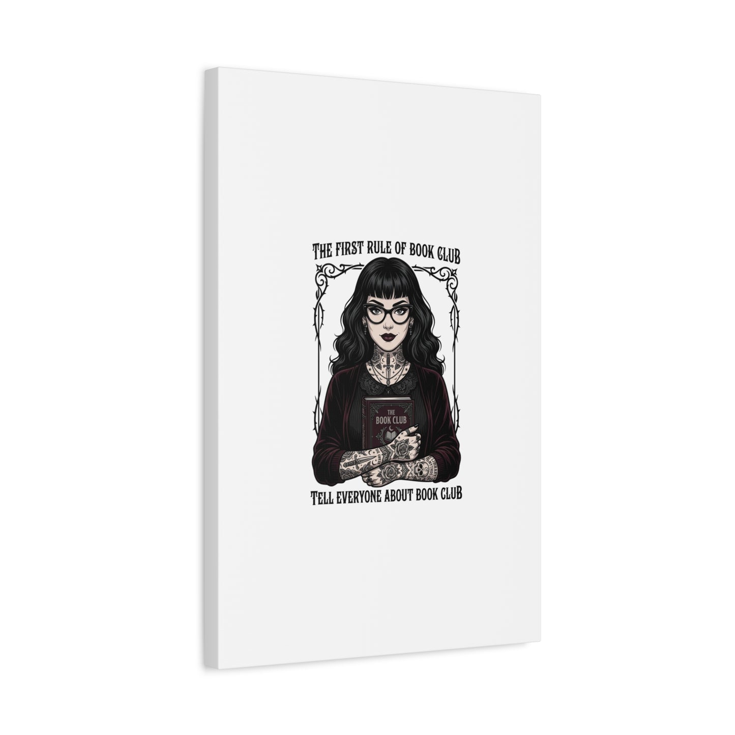 Book Club Rule Canvas | Book Lover, Dark Academia Reading Decor