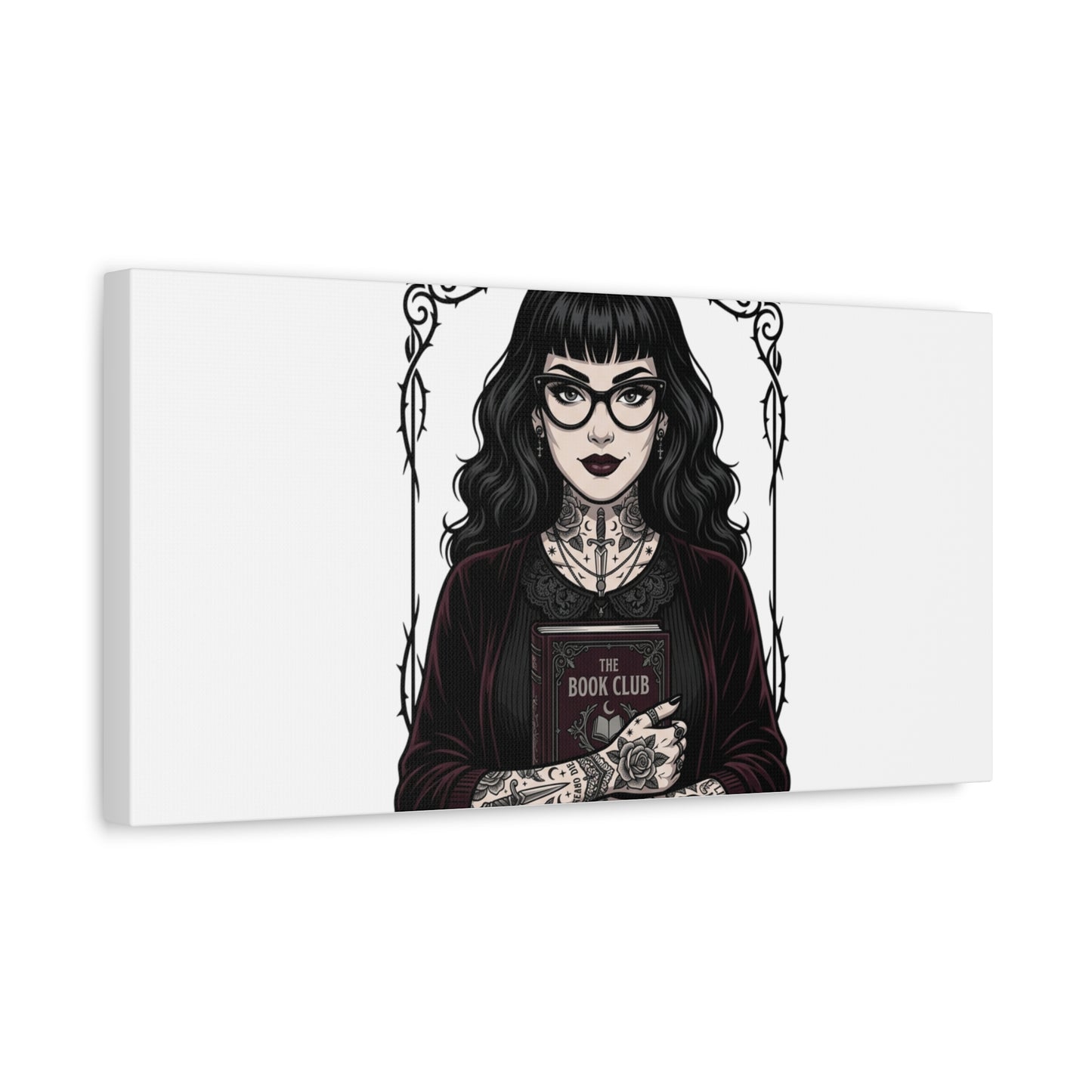 Book Club Rule Canvas | Book Lover, Dark Academia Reading Decor