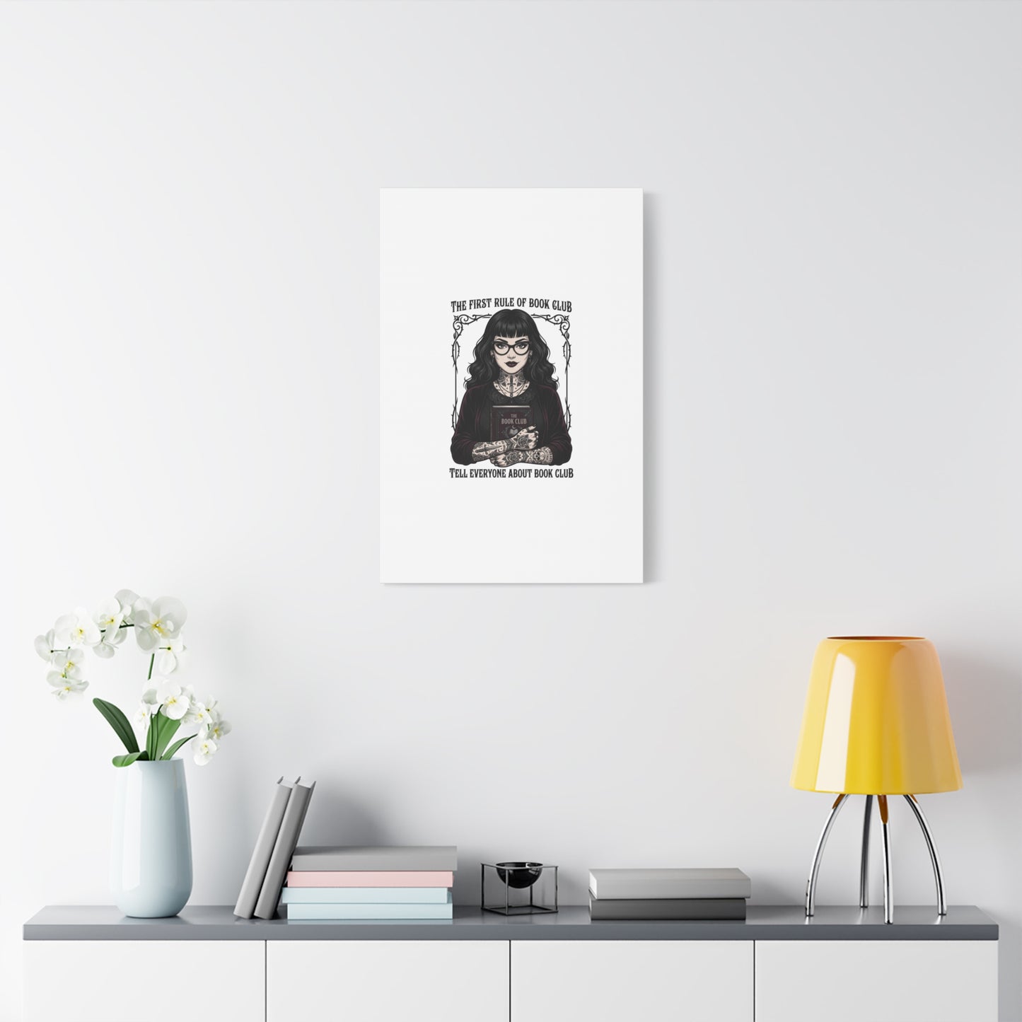 Book Club Rule Canvas | Book Lover, Dark Academia Reading Decor