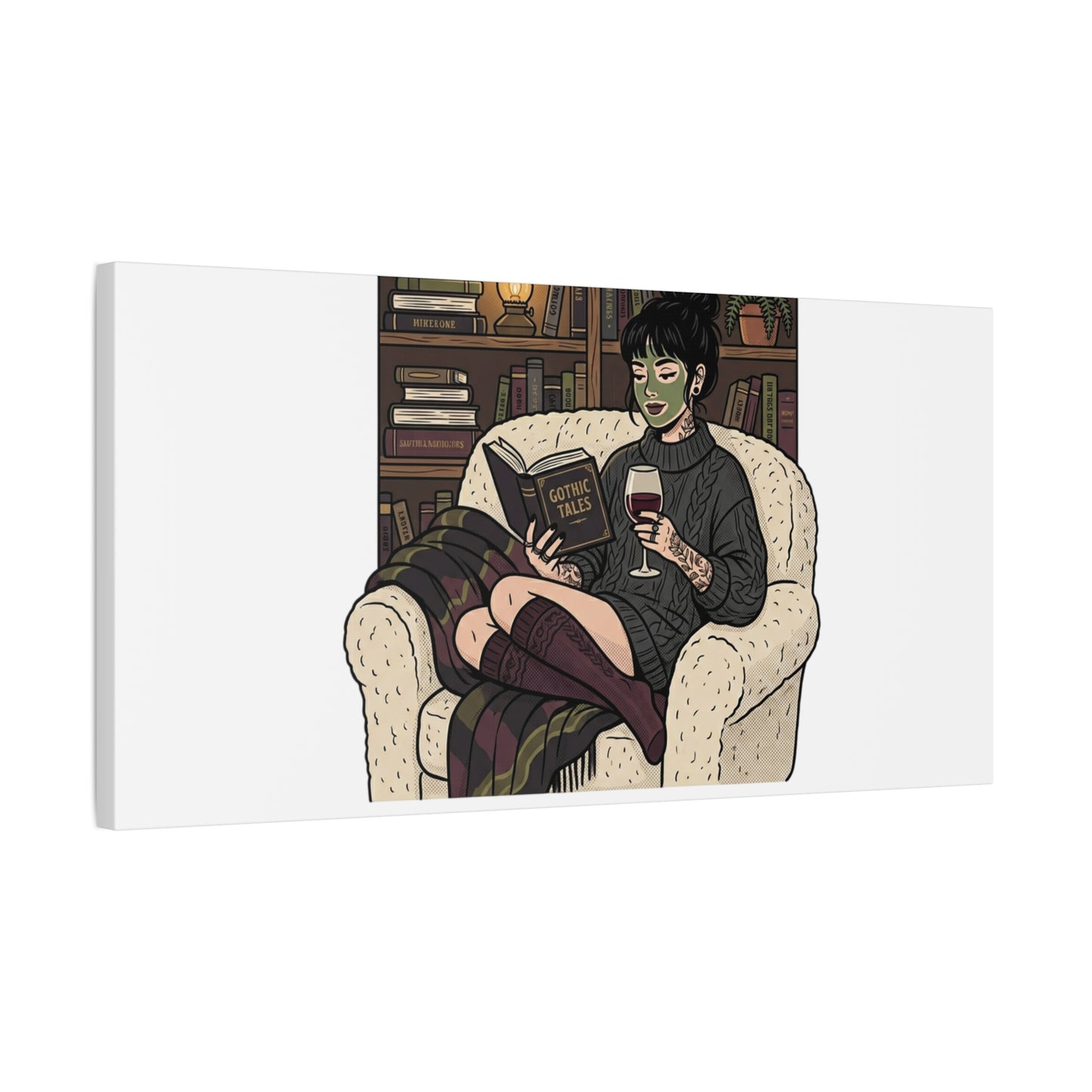 Mommy's Busy Reading Canvas, Book Lover Wall Art | Cozy Reader, Dark Academia