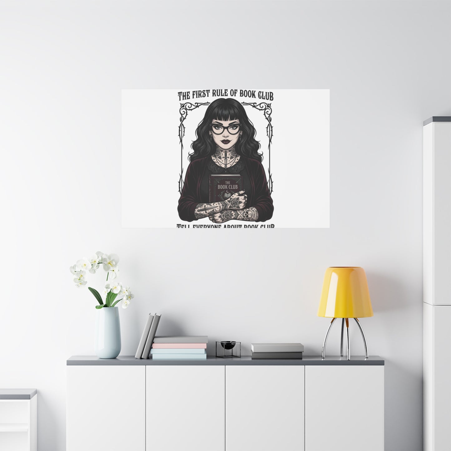 Book Club Rule Canvas | Book Lover, Dark Academia Reading Decor
