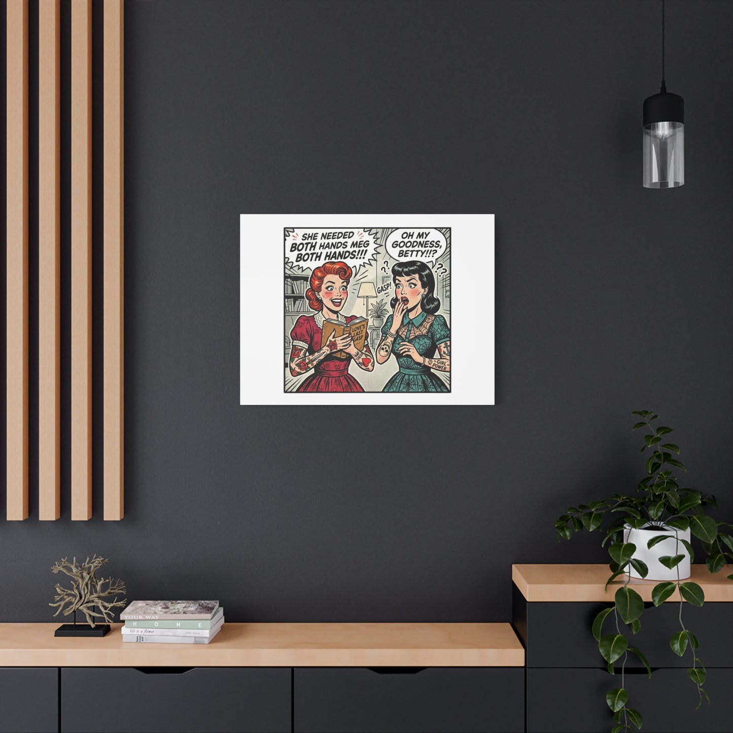 Bookish Comic Panel Matte Canvas | Book Lover, Reading Decor