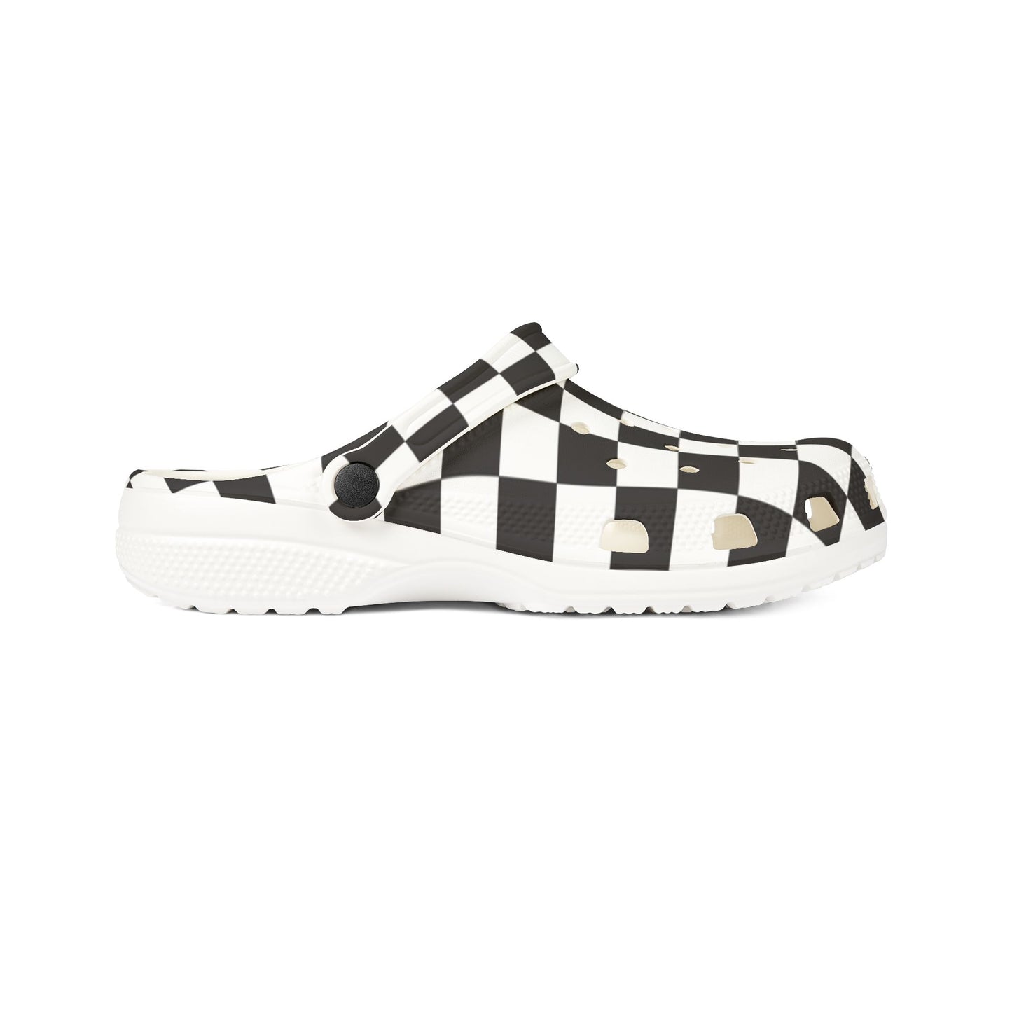 Unisex Checkerboard EVA Clogs - Black & White Slip-On Foam Shoes