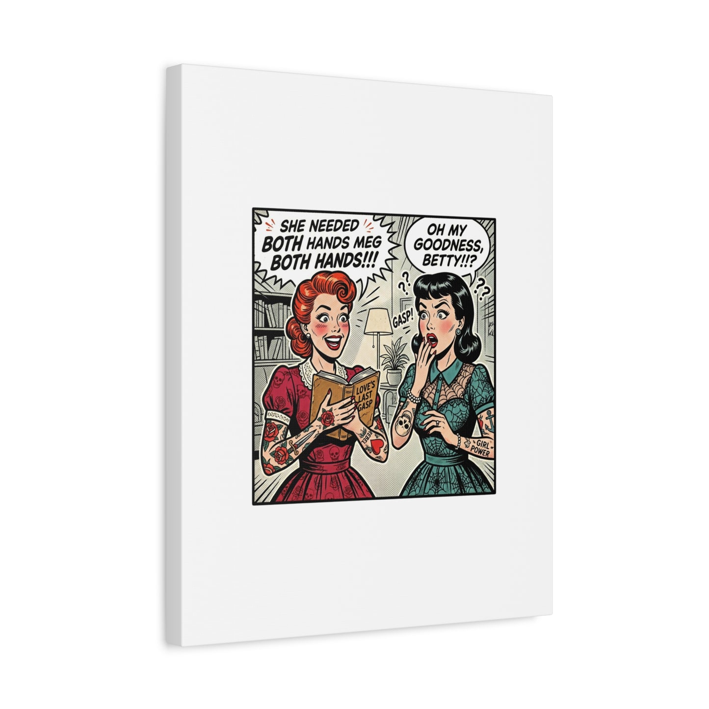 Bookish Comic Panel Matte Canvas | Book Lover, Reading Decor