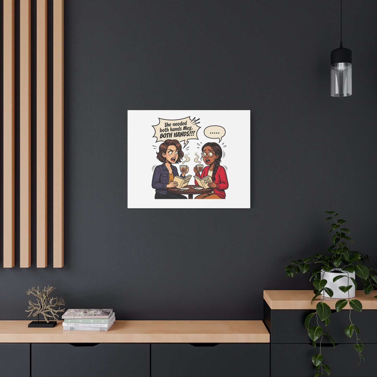 Bookish Comic Quote Canvas | Book Lover decor, Reading Room wall art