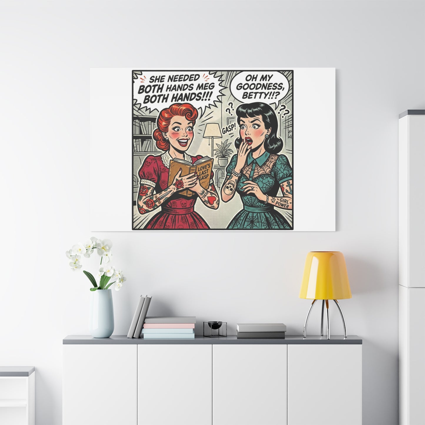 Bookish Comic Panel Matte Canvas | Book Lover, Reading Decor