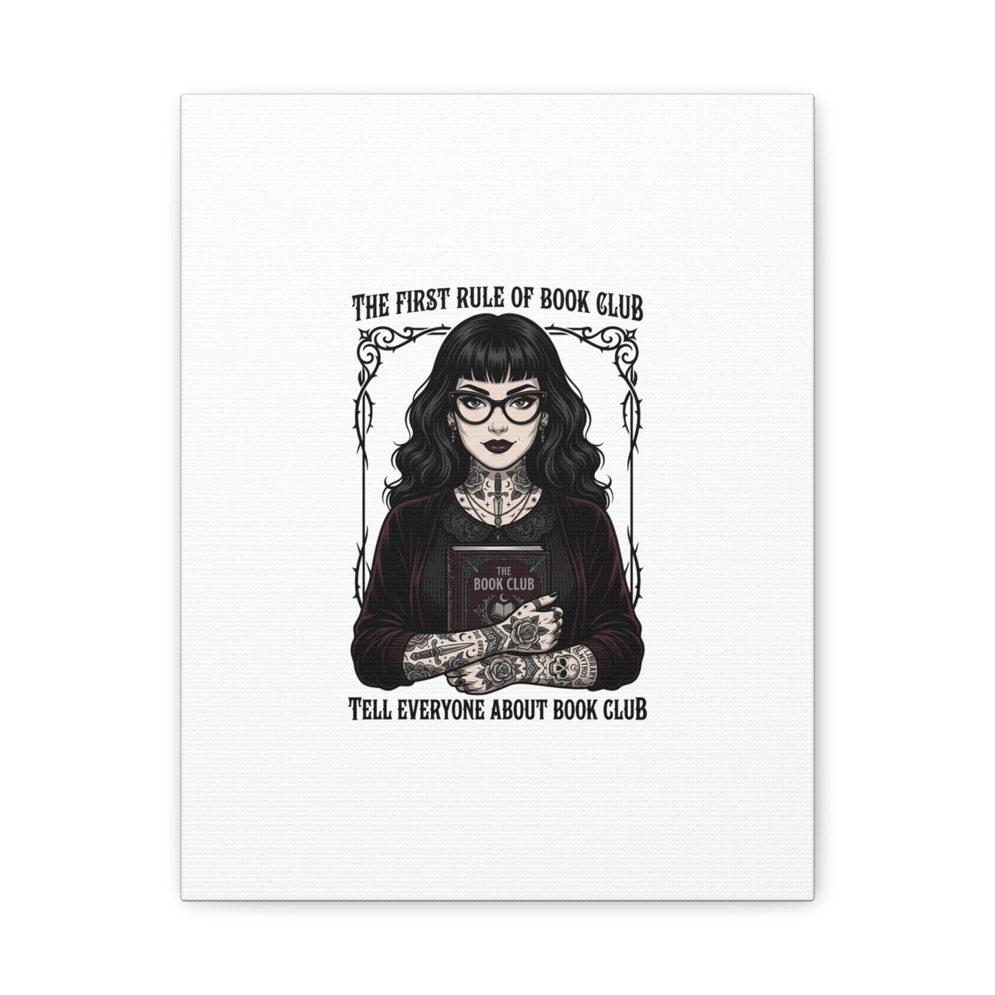 Book Club Rule Canvas | Book Lover, Dark Academia Reading Decor