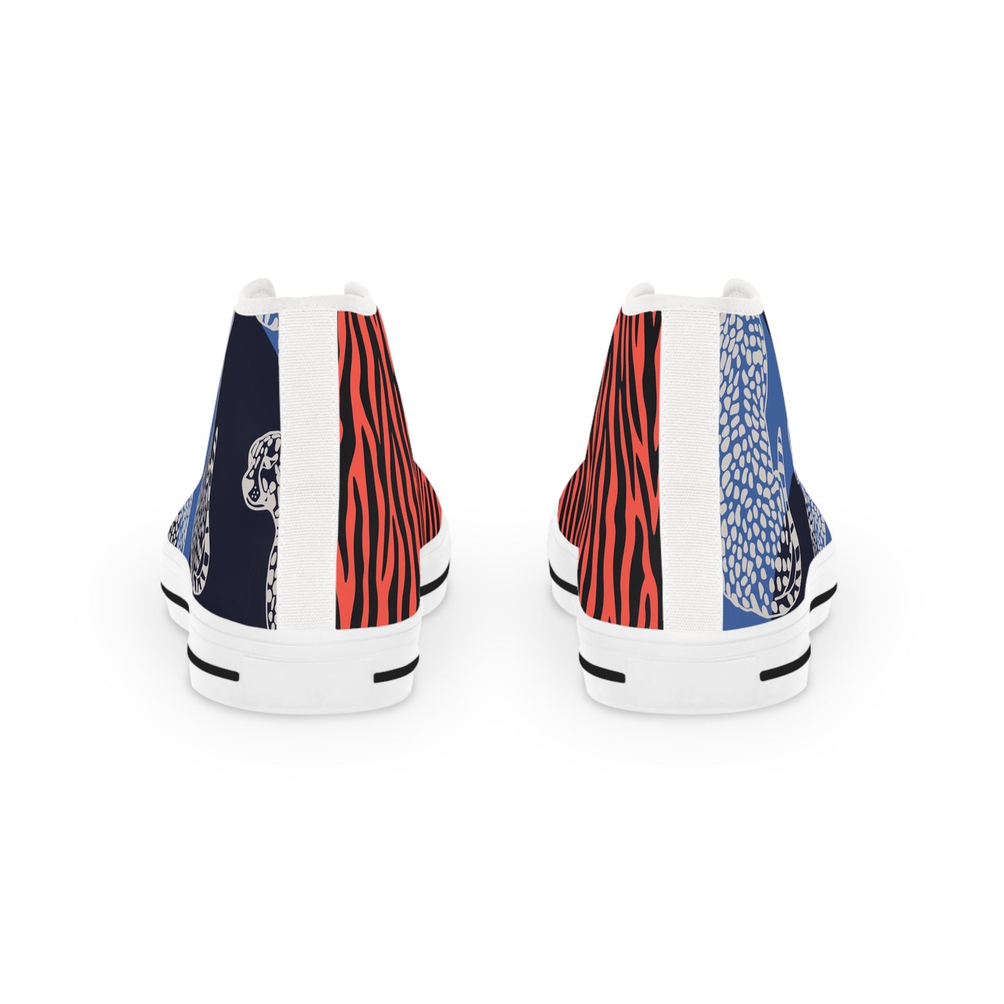 Men's Funky Fella High Top Sneakers — Bold Zebra & Abstract Coral Pattern