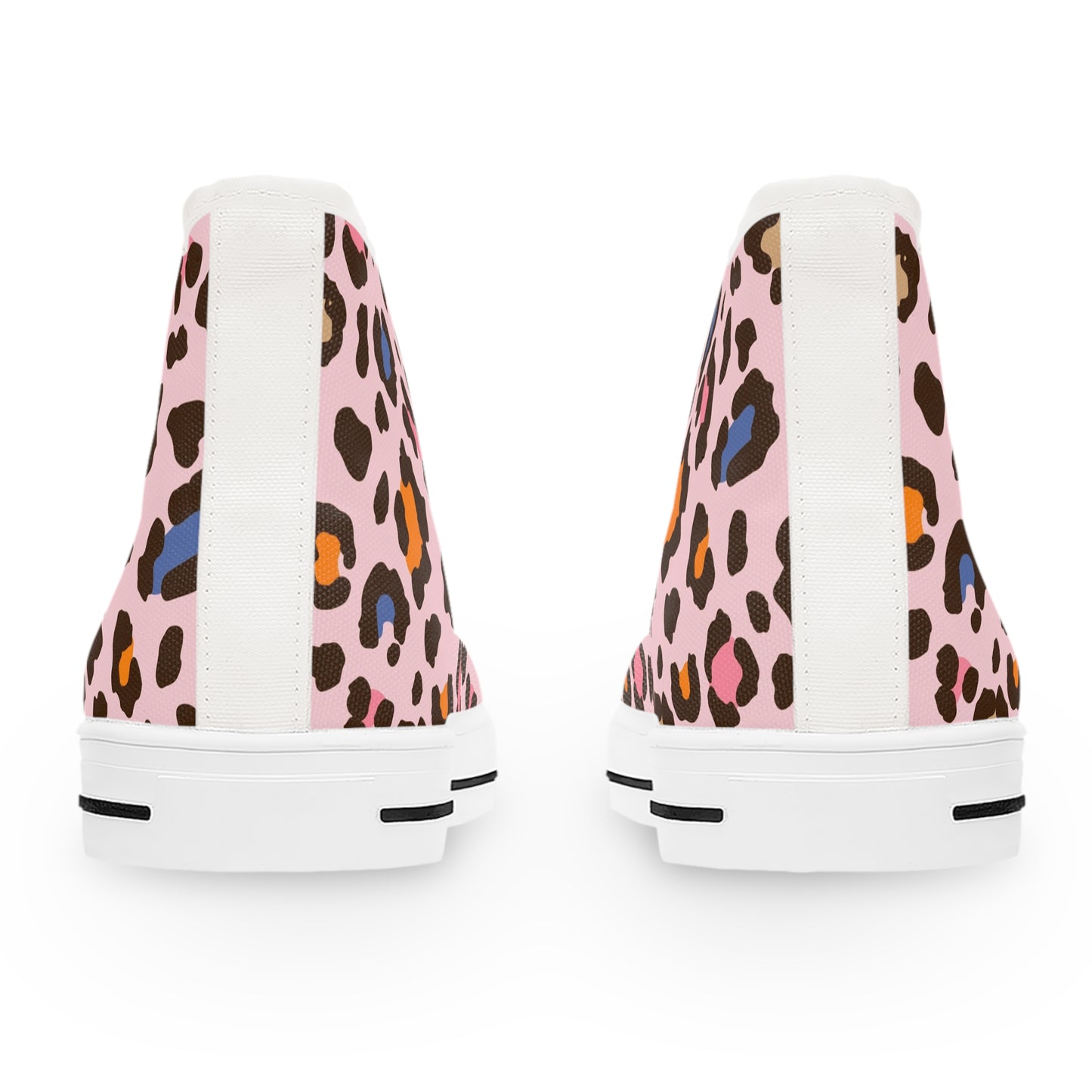Women's Pretty In Pink High Top Sneakers — Pink Leopard Print Canvas Shoes