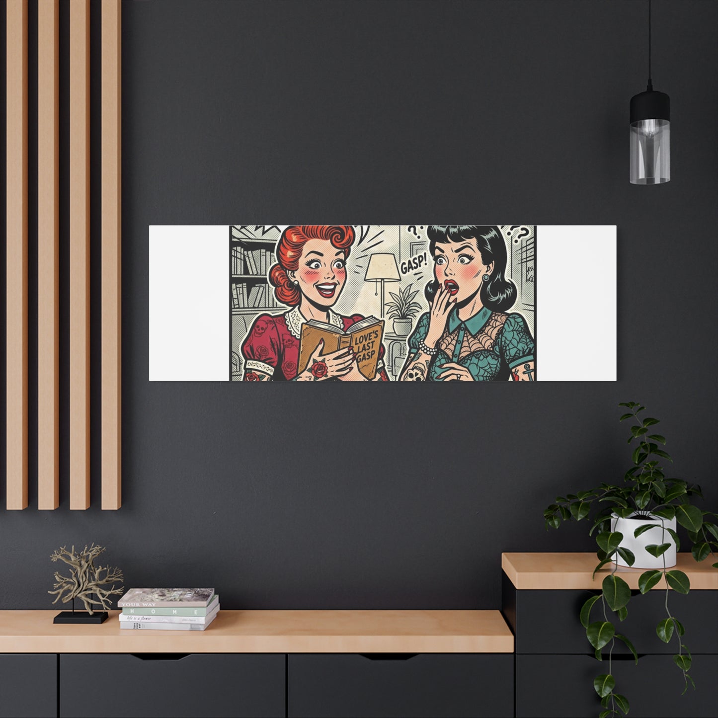 Bookish Comic Panel Matte Canvas | Book Lover, Reading Decor