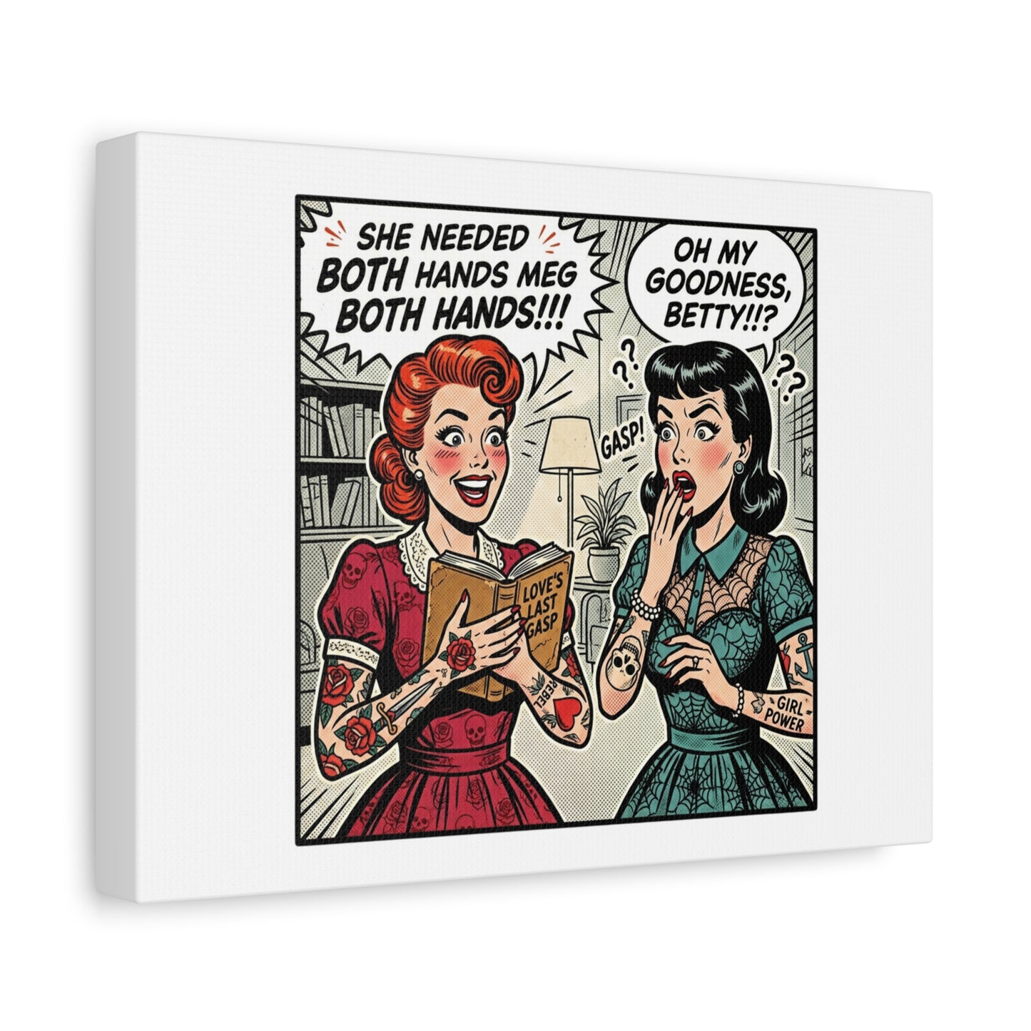 Bookish Comic Panel Matte Canvas | Book Lover, Reading Decor
