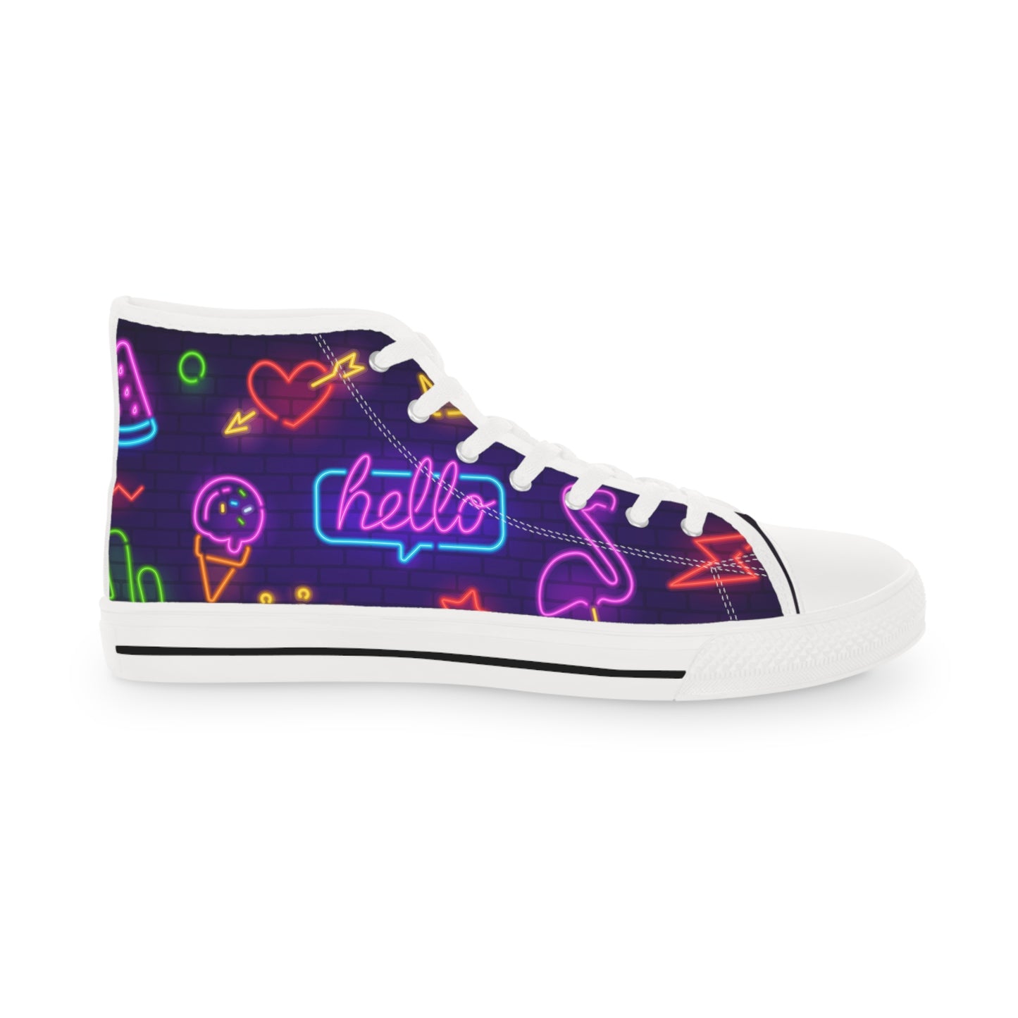 Men's Good Vibes Good Times High Top Sneakers — Neon 'Good Vibes' Street Style Men's Sneakers