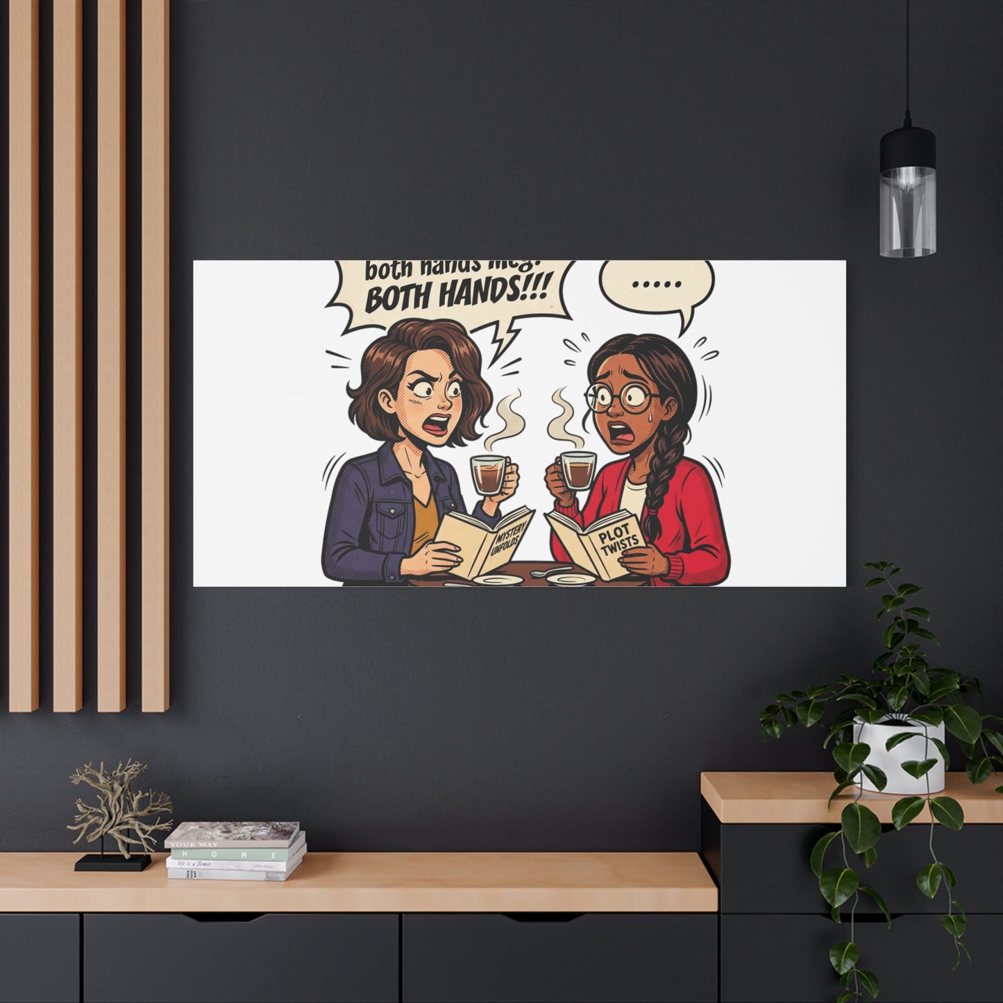 Bookish Comic Quote Canvas | Book Lover decor, Reading Room wall art