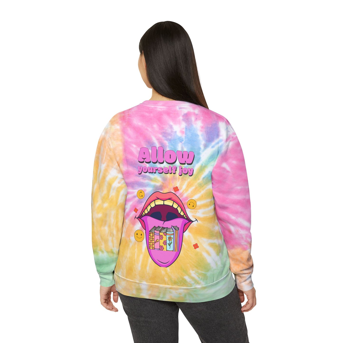 Unisex Allow Yourself Joy graphic Tie-Dye Sweatshirt