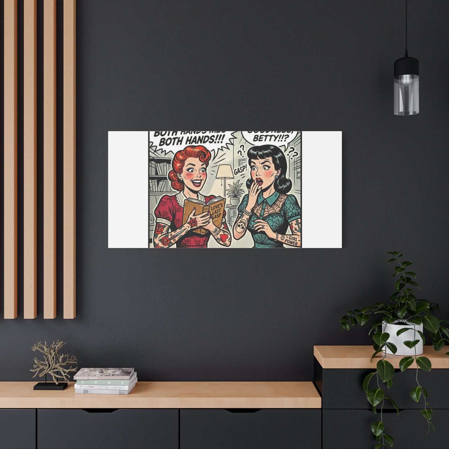Bookish Comic Panel Matte Canvas | Book Lover, Reading Decor