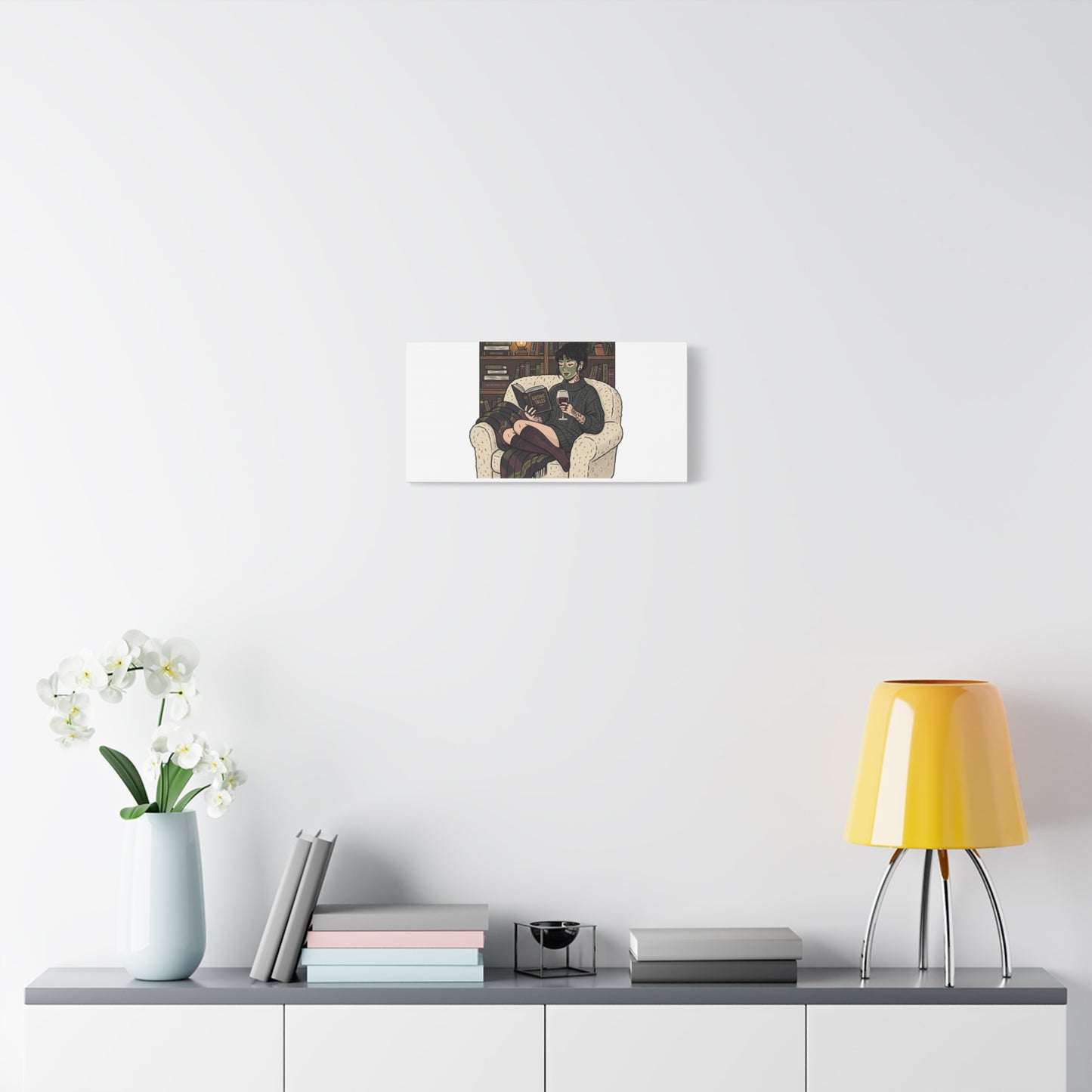 Mommy's Busy Reading Canvas, Book Lover Wall Art | Cozy Reader, Dark Academia
