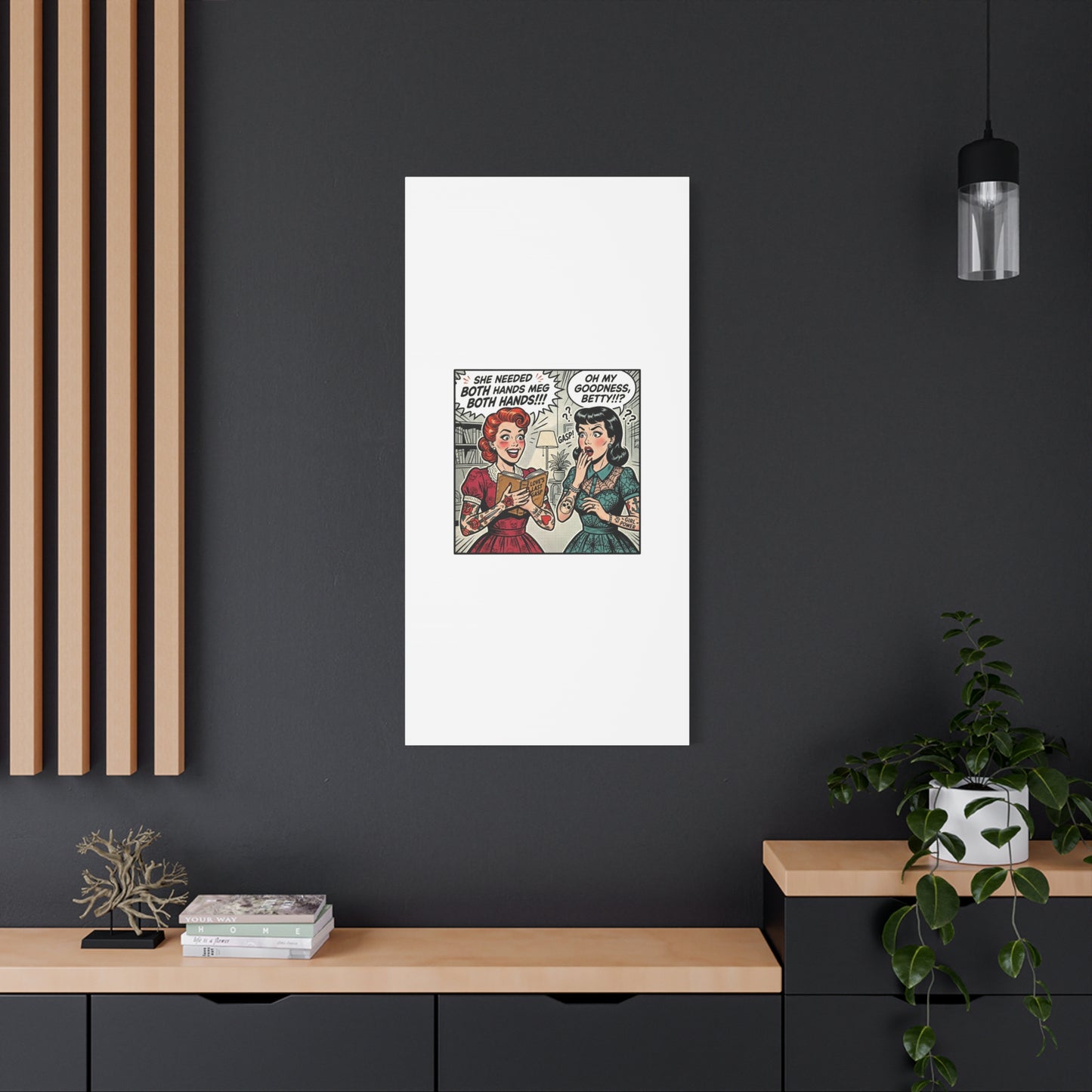 Bookish Comic Panel Matte Canvas | Book Lover, Reading Decor